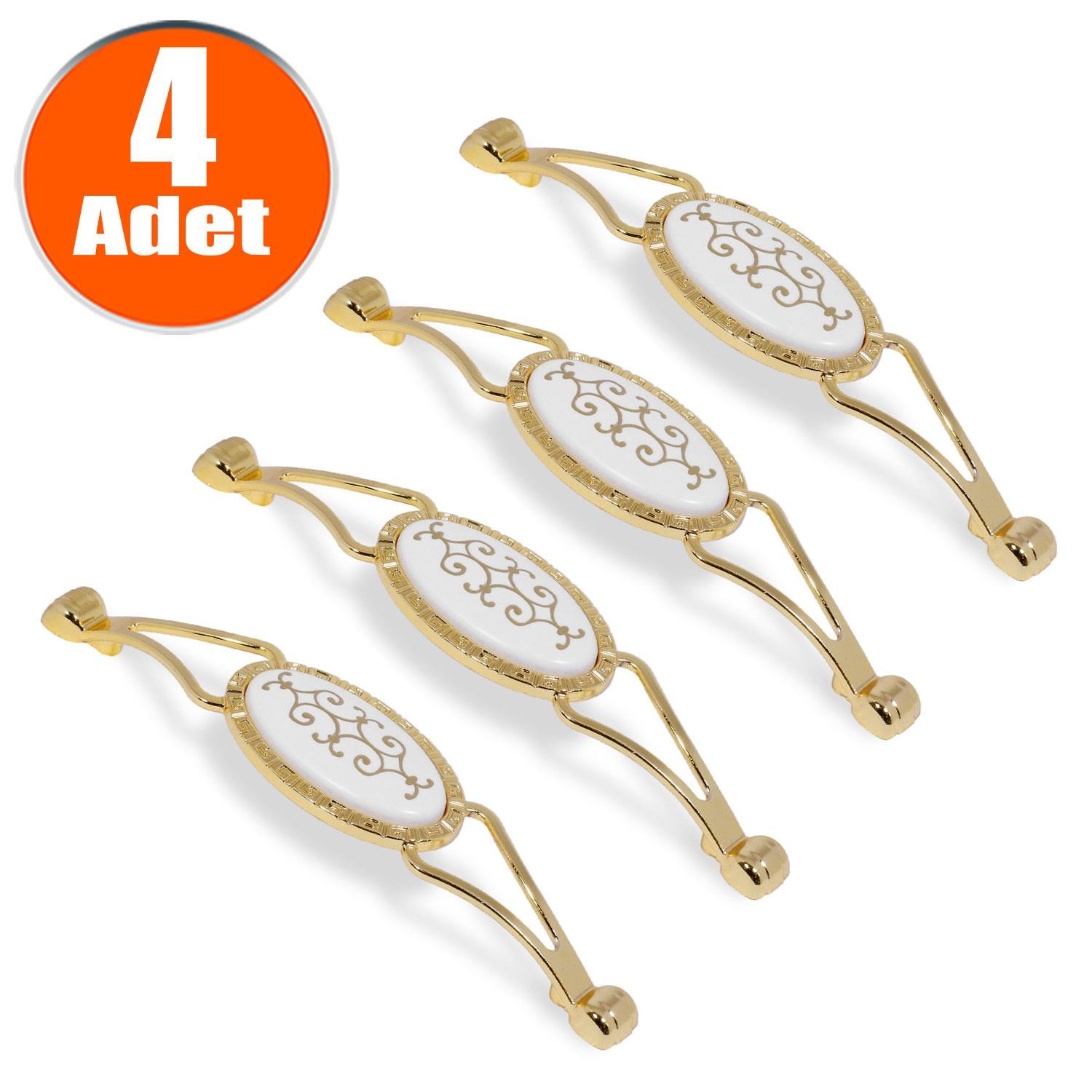 Seçil Çekmece Dolap Dolabı Kapak Kulpu Kulpları Kulbu Gold Metal Kulp 128 Mm (4 ADET) Mobilya Mutfak