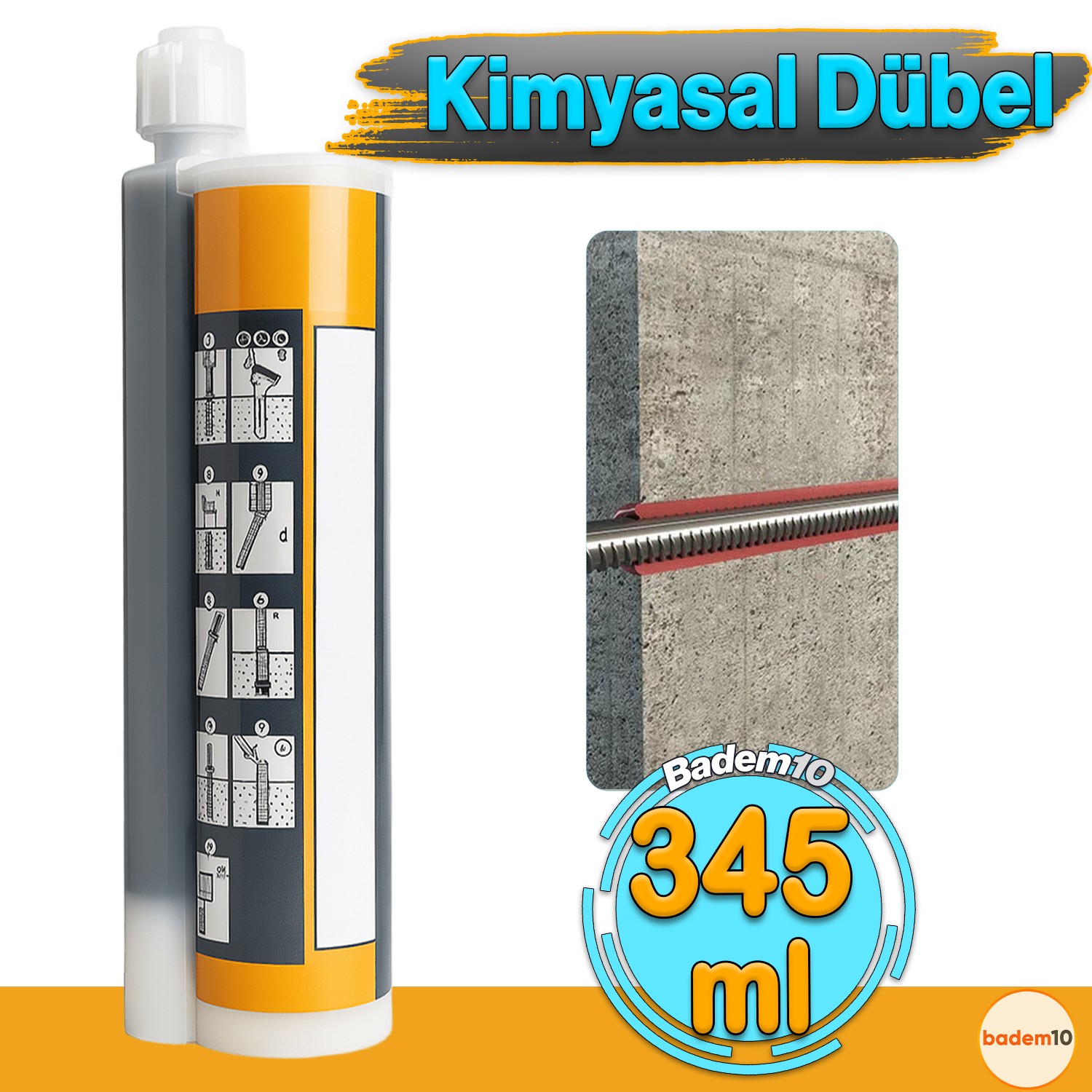 345 ml Kimyasal Dübel Montaj Sıvı Çivi Yapıştırıcı Epoksi Ankraj Harç Beton Tuğla Duvar Gaz Beton