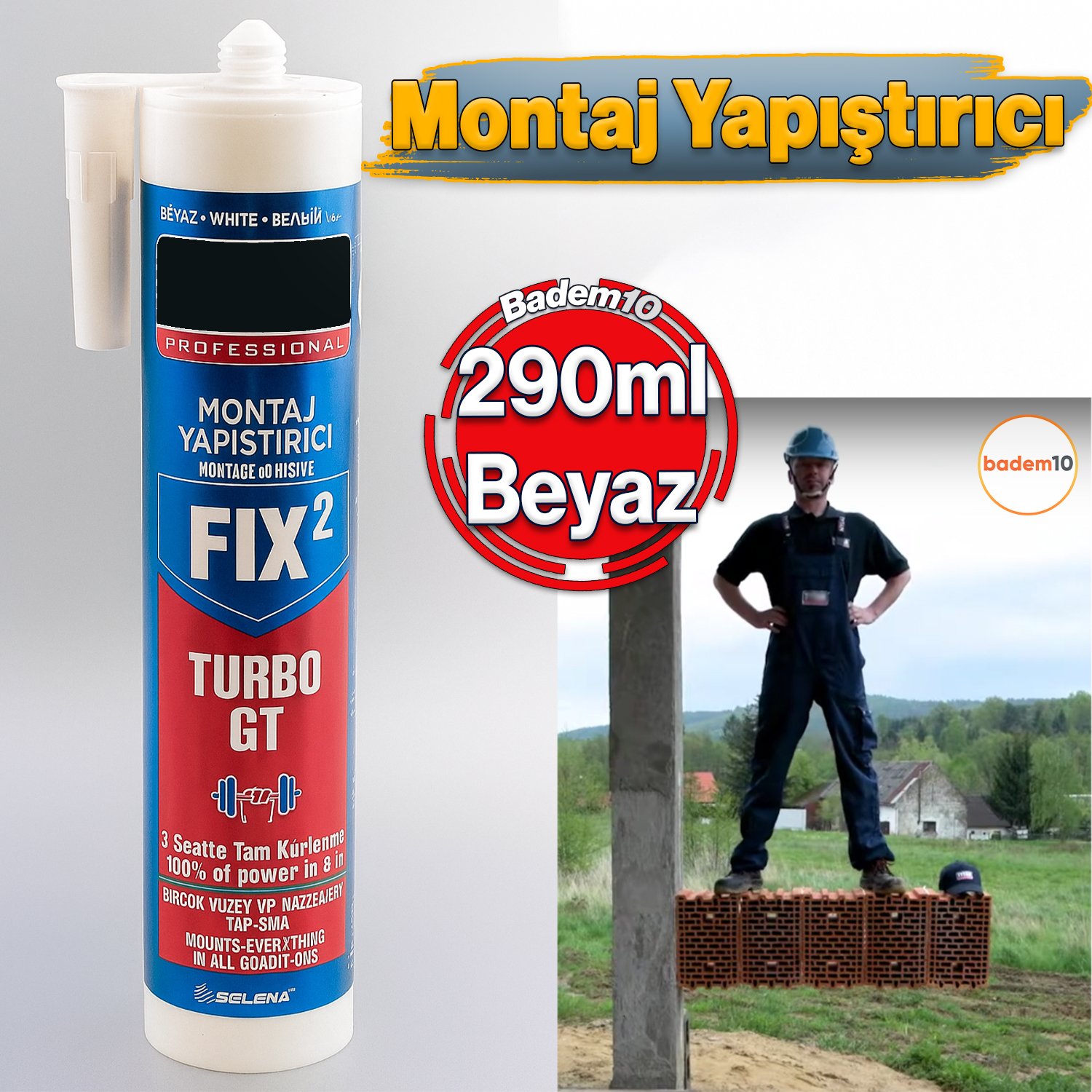 290 ml Beyaz Genel Amaçlı Montaj Yapıştırıcı Sıvı Kit Mutfak Banyo Ahşap Dolap Beton Fayans Mermer