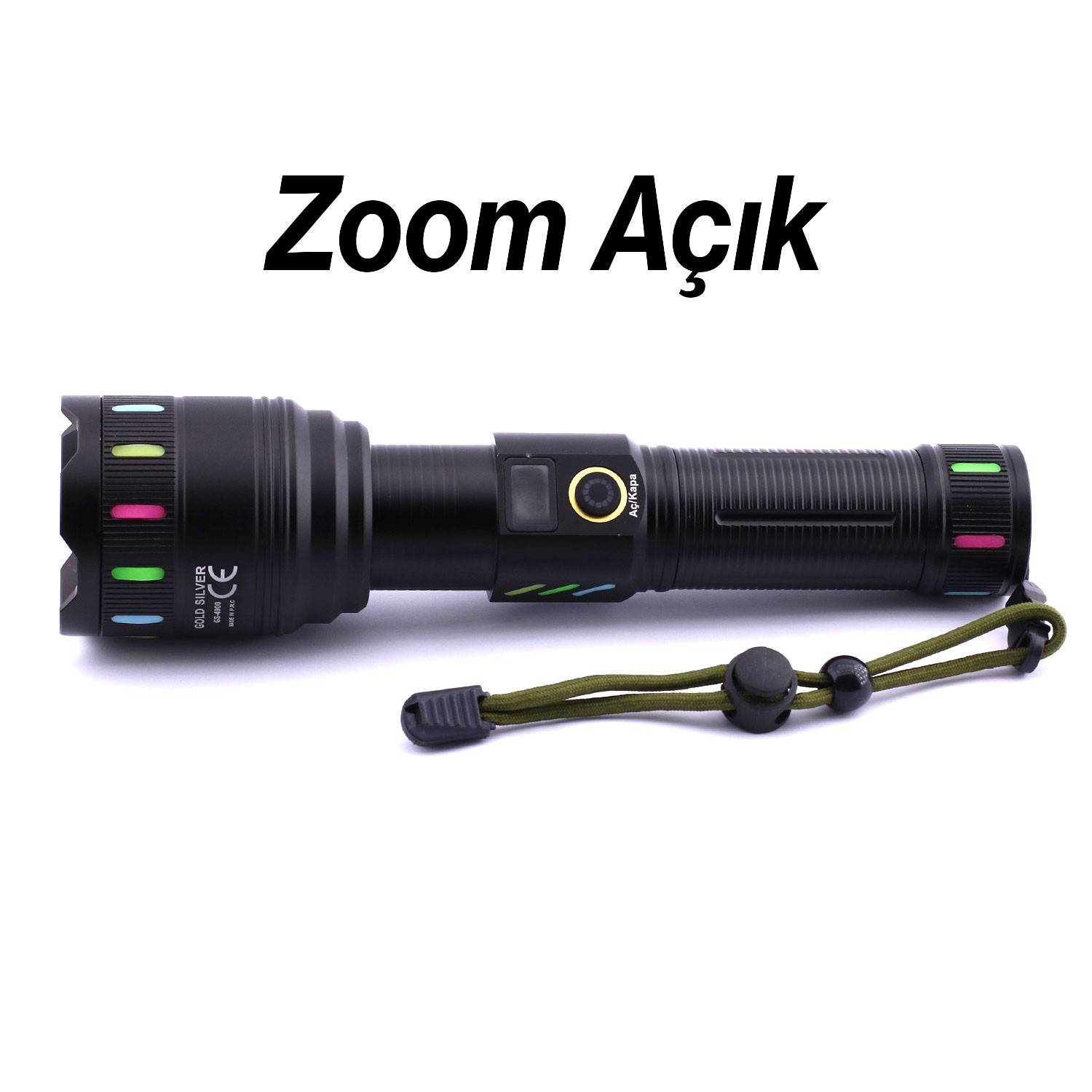 El Feneri Zoom Özellikli Uzun Menzil 80W Şarjlı Powerbank Ledli Işık Kafa Lambası Su Geçirmez Kamp