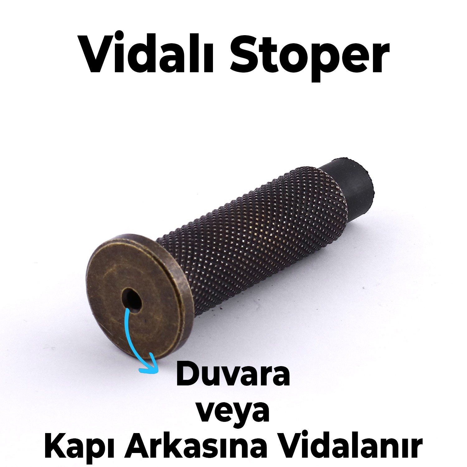 Kapı Stoperi Tamponu Antik Sarı Vidalı Metal Tutacağı Tutucu Kapı Arkası Duvar Kolu Stopu Takozu