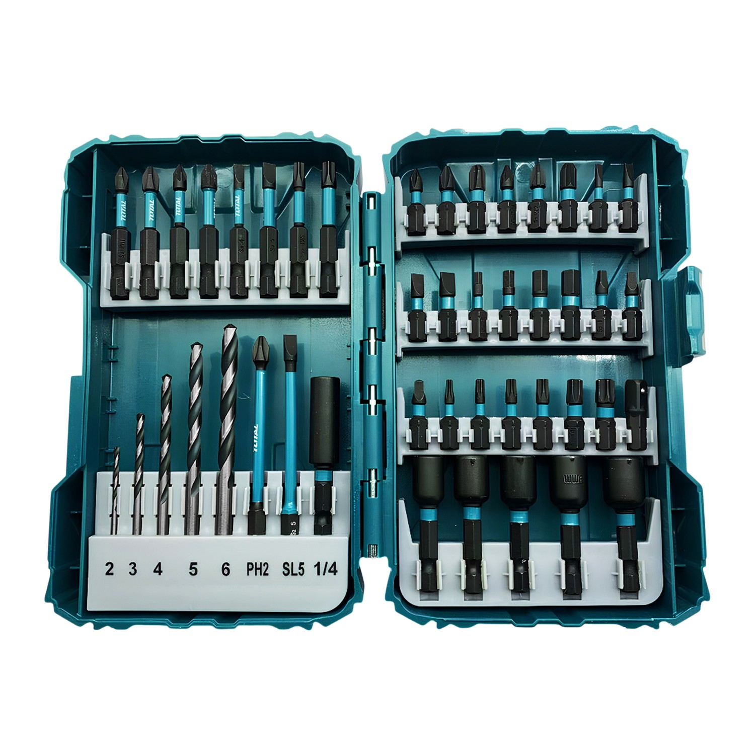 Mıknatıslı Darbeli Bits Uç Seti 49 'lu Set PZ PH SL Torx HSS Delme Ucu Somun Adaptör Ucu Tutucu