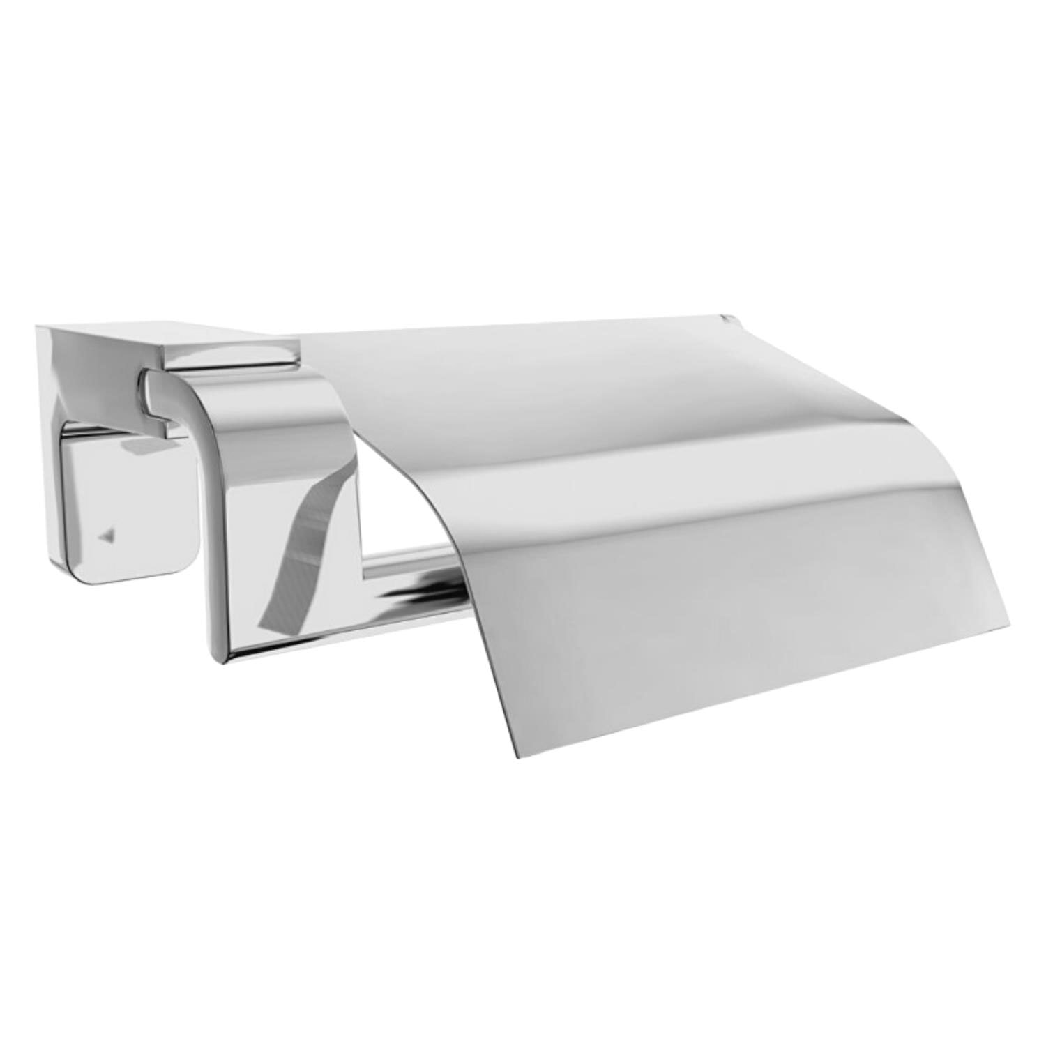Badem10 Krom Gümüş Kapaklı Lüks Tuvalet Kağıtlık Vidalı Paslanmaz Metal Duvara Monte Banyo Kağıt Aparatı