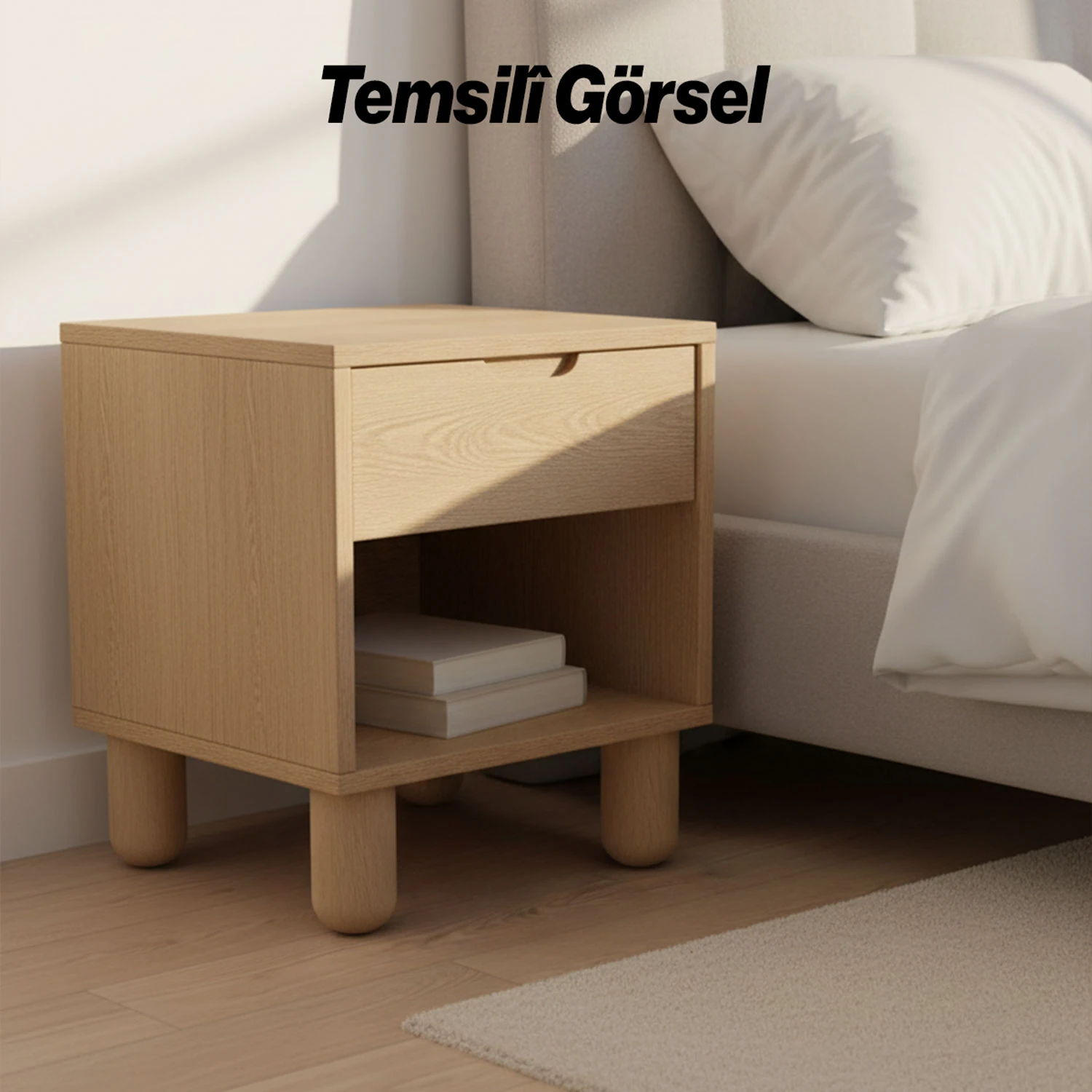 Bohem 10 cm Doğal Ahşap 4 ADET Ayak Boyasız Ham Silindir Mobilya Koltuk Kanepe Ayağı Aparat Dahil