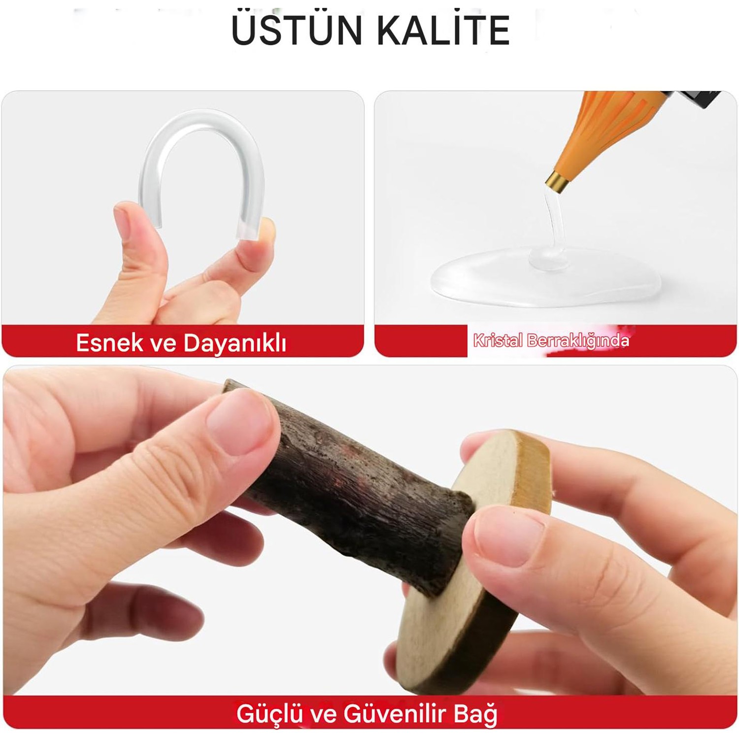 İnce Mum Silikon 7.5 mm Uzunluk 30 cm Çubuk Sıcak Silikon Hobi Eşya Maket Yapıştırma Slikon 10 ADET