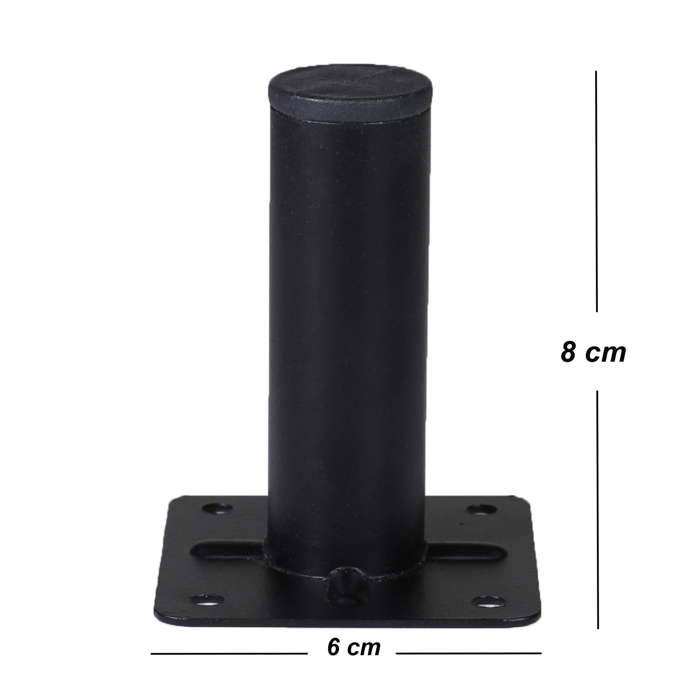 Nobel Mobilya Masa Sehpa Ayağı Metal Ayak 8 Cm Mat Siyah (4 Adet)