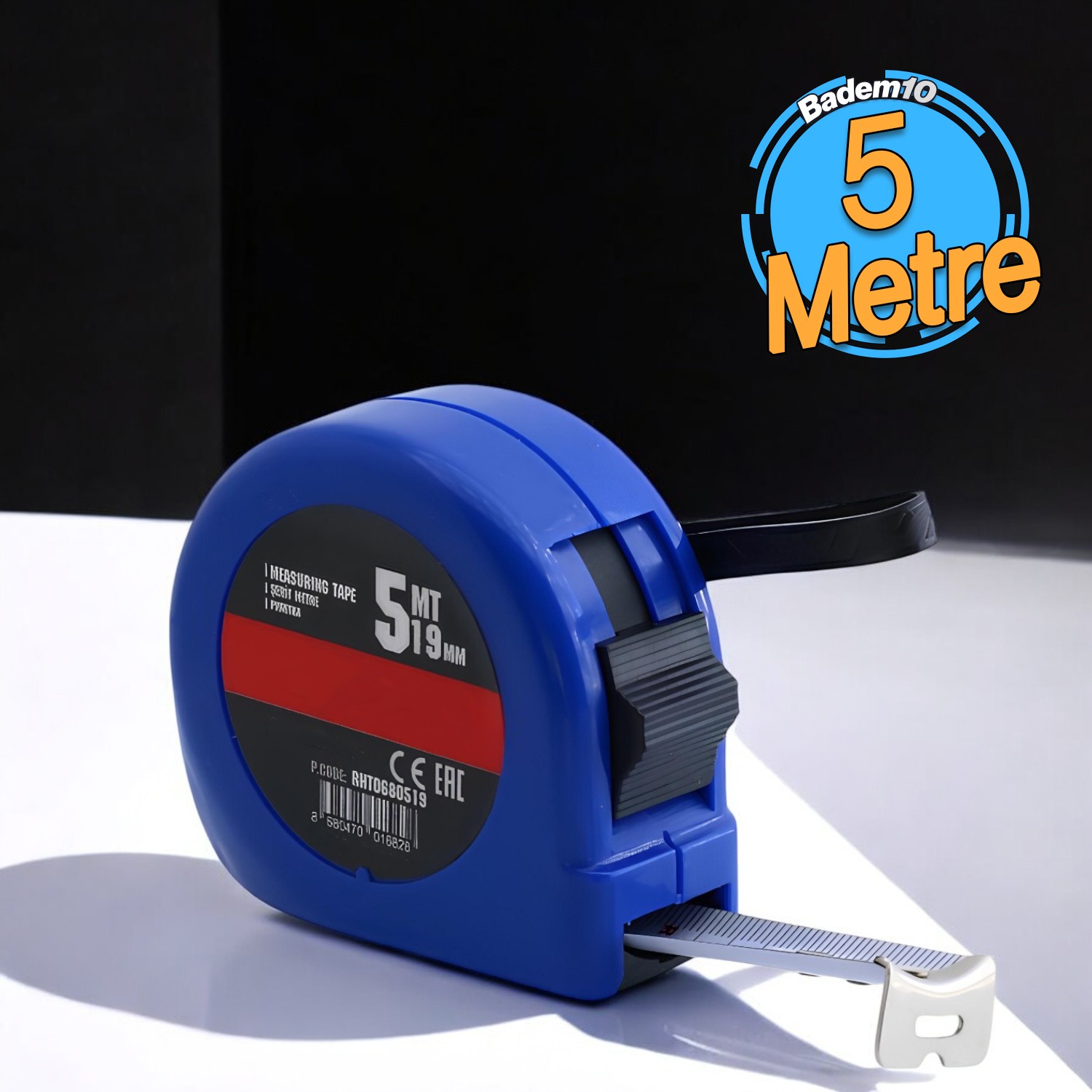 Şerit Metre Darbeye Dayanıklı Kilitli 5 METRE x 19 mm (RHT0680519) * Renk Seçenekli *