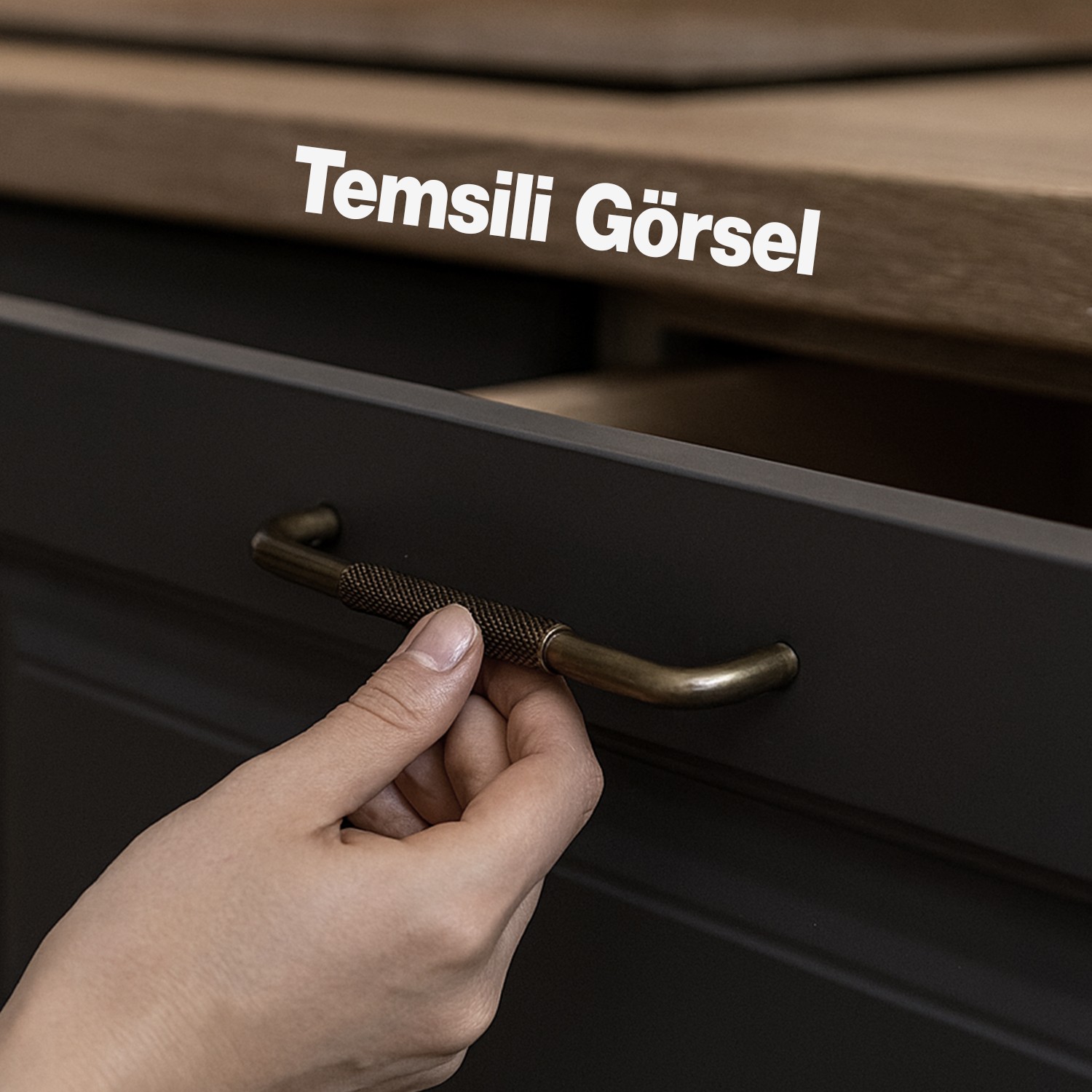 Uber Tırtıklı Antik Sarı Metal Kulp 160 mm 16 cm Mobilya Çekmece Mutfak Dolabı Dolap Modern Kapak