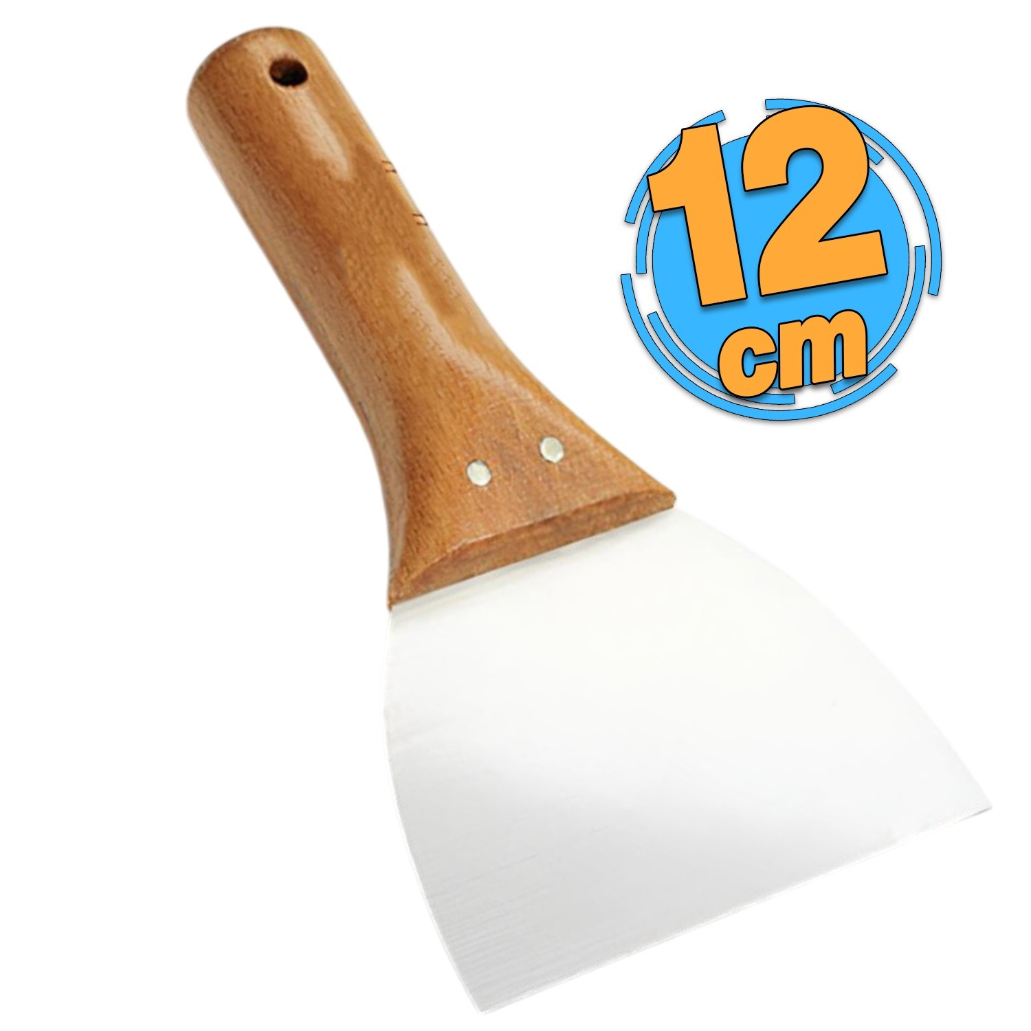 Ahşap Saplı Yay Çeliği Metal Macun Spatula Boya Sıva Kazıma Harç Karıştırma Ispatulası 12 cm 1 Adet