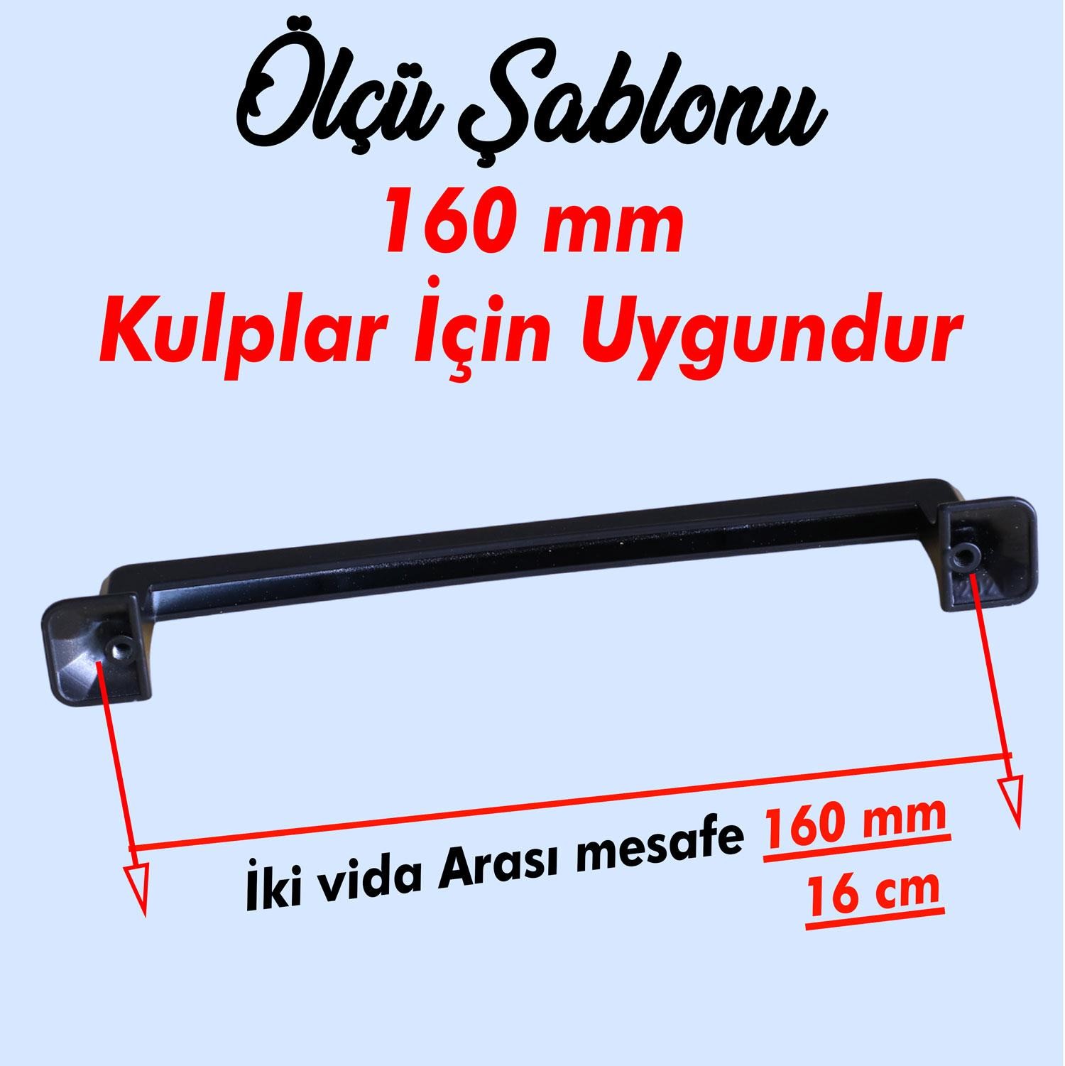 Penguen 160 mm Siyah Metal Kulp Mutfak Çekmece Mobilya Dolap Dolabı Kapak Kulpları Kulpu Kulbu 16 cm