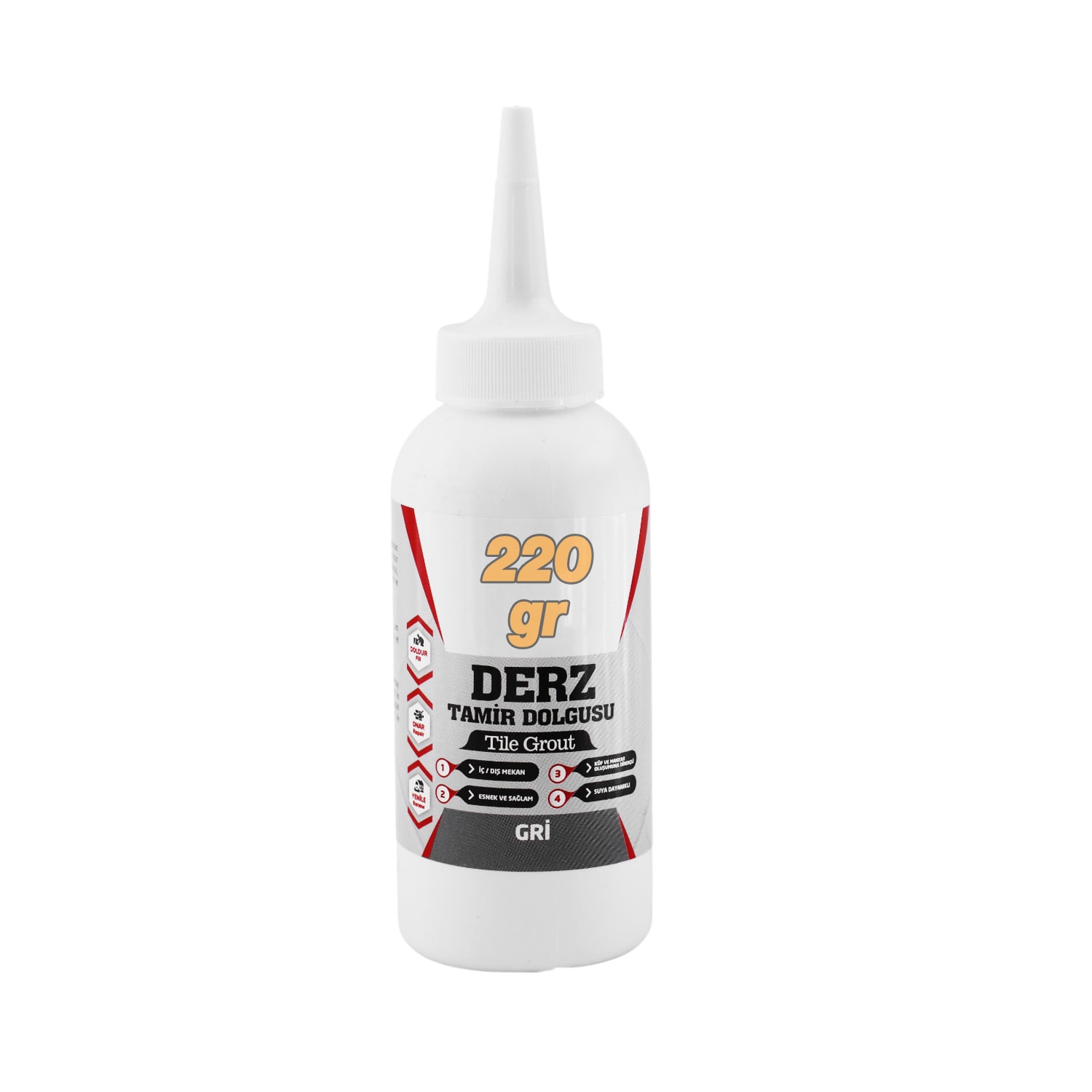 Gri Renk (220 Gr) Hazır Derz Dolgu Fayans Seramik Mermer Yer Duvar için Tamir Derz Yenileme Dolgusu