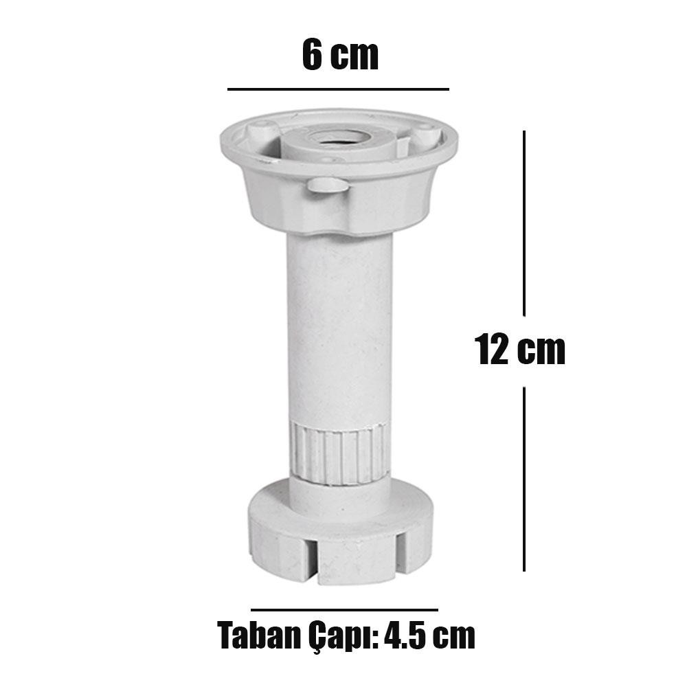 Ayarlanabilir Dolap Mobilya Tezgah Yükseltme Yükseltici Ayağı 12 Cm Gri Ayakları