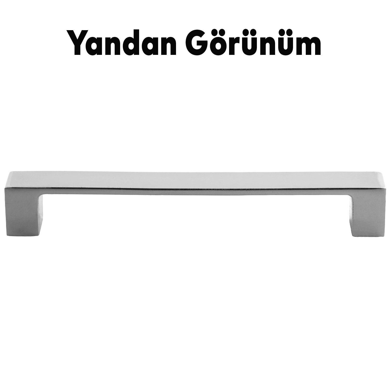 Bihter Düz Mobilya Mutfak Dolabı Çekmece Dolap Kulpu Kulbu Krom (128 MM-12.8 CM) Metal Kulpları