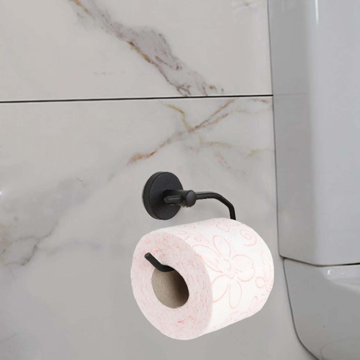 Sağlam Kaliteli Siyah WC Kağıt Standı Tuvalet Kağıtlık Aparat Paslanmaz Metal