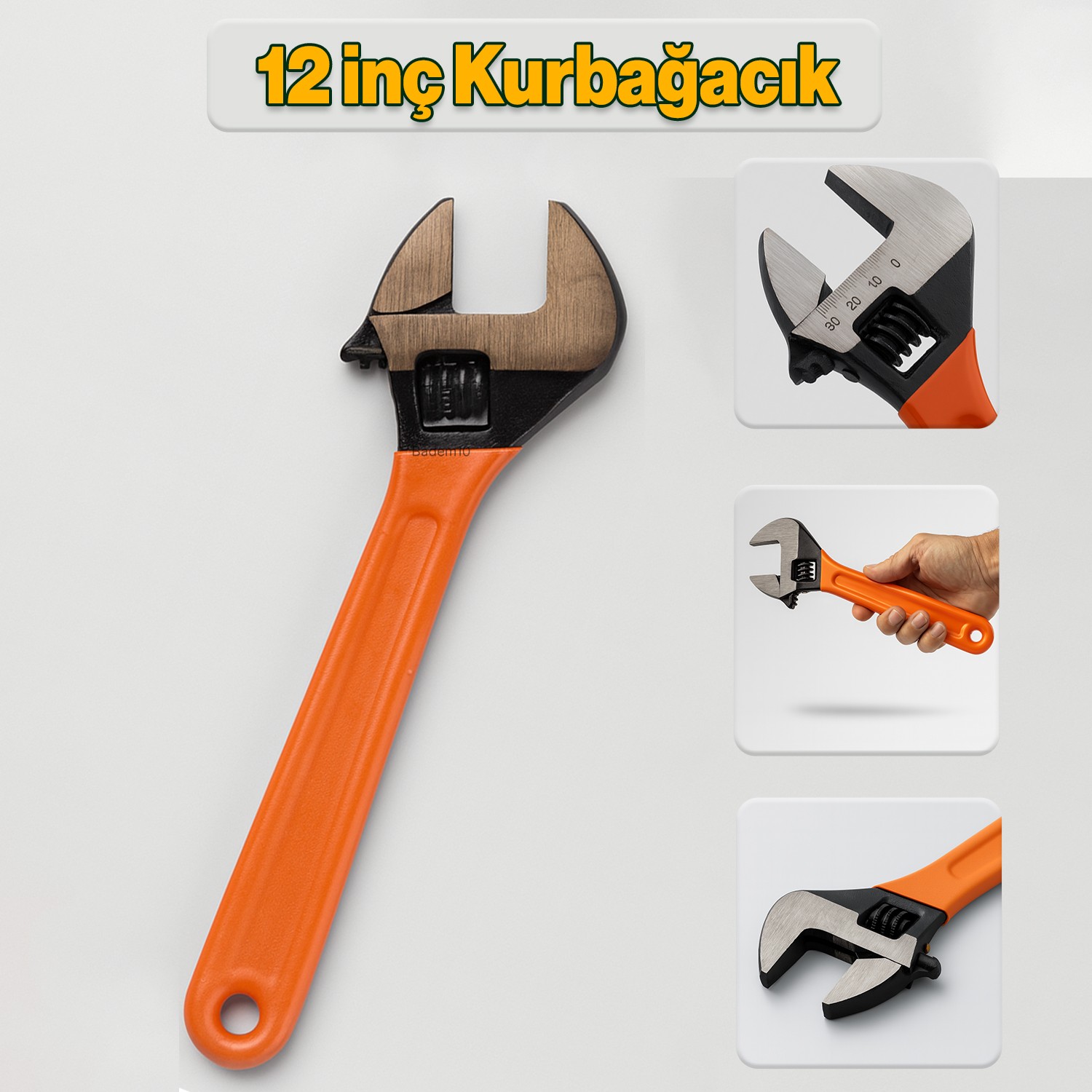 Kurbağacık Mengene 12 İnç 300 Mm 30 Cm Metal Sabitleme İngiliz Anahtarı Kurbacık