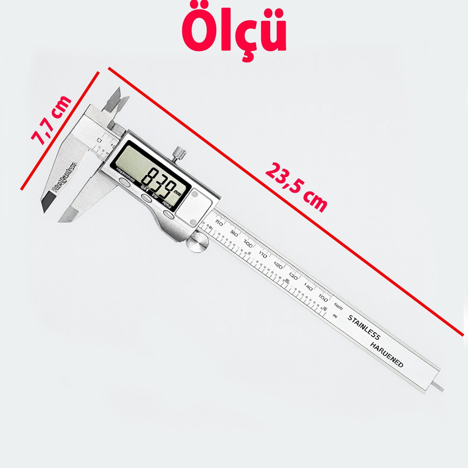 Metal Dijital Kumpas 150 mm Paslanmaz LCD Ekran Hassas Ölçüm Aleti Atölye Endüstriyel Kullanım