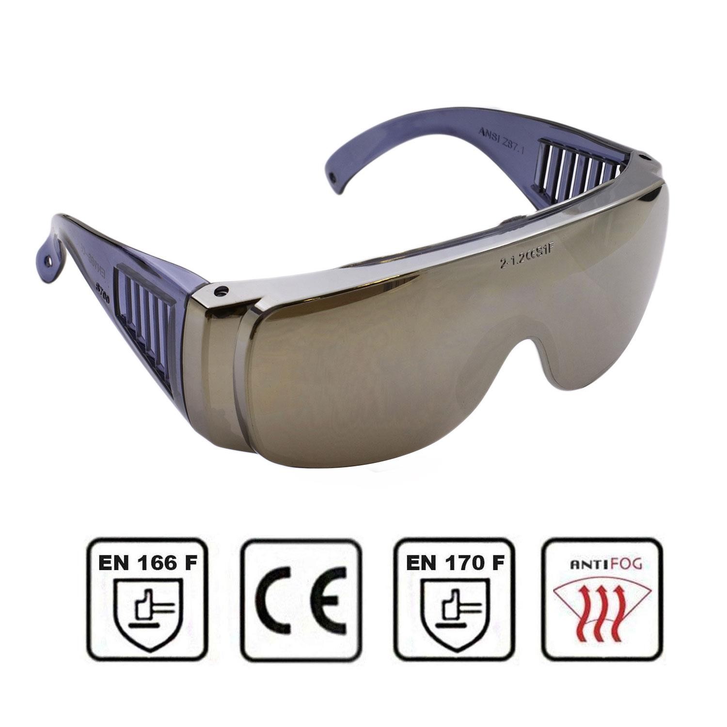 İş Güvenlik Gözlüğü Çapak Koruyucu Gözlük S700 Aynalı Gümüş Antifog