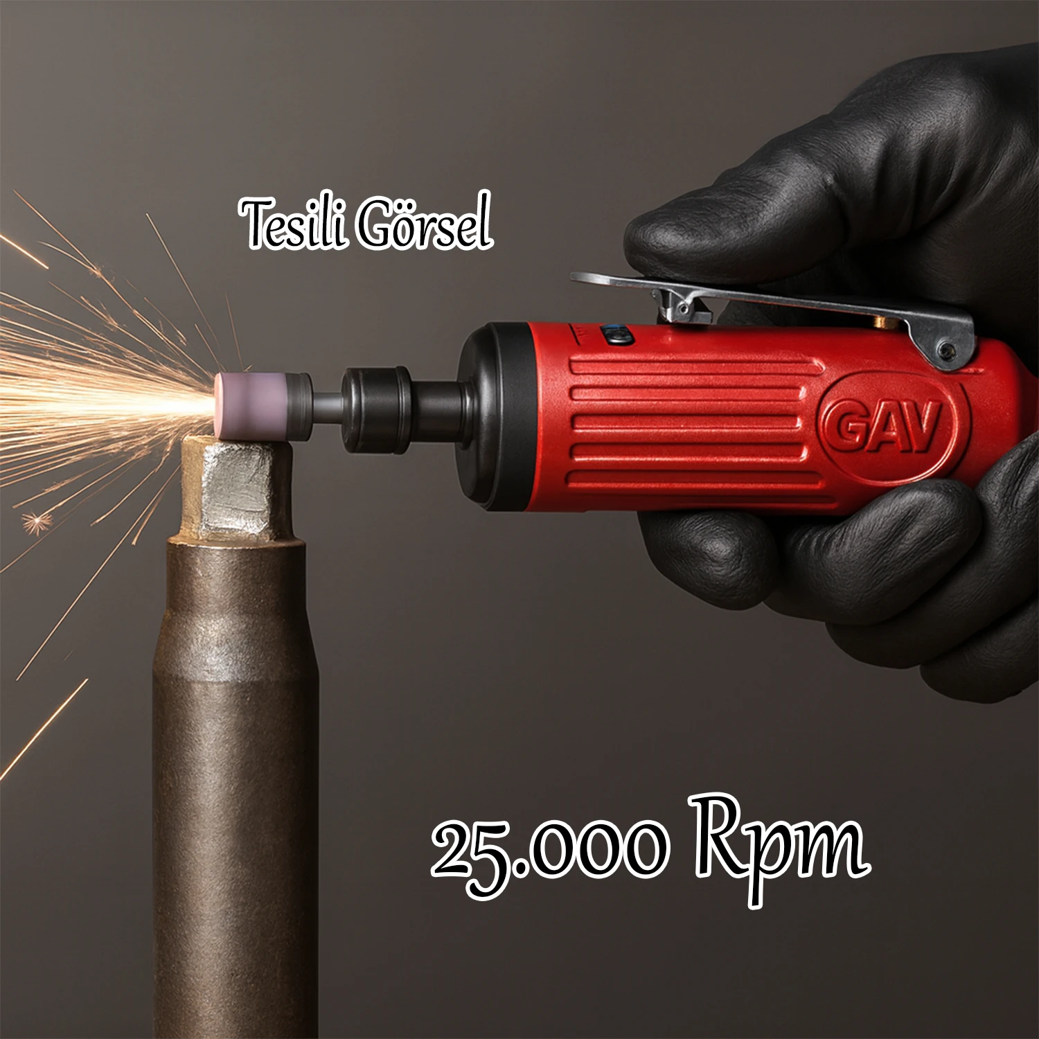 Havalı Kalıpçı Taşlama Makinesi Kompresör Uyumlu Jak Girişli 0.3 HP 25000 Rpm 6.5 Bar 1/4" 6 mm Pens