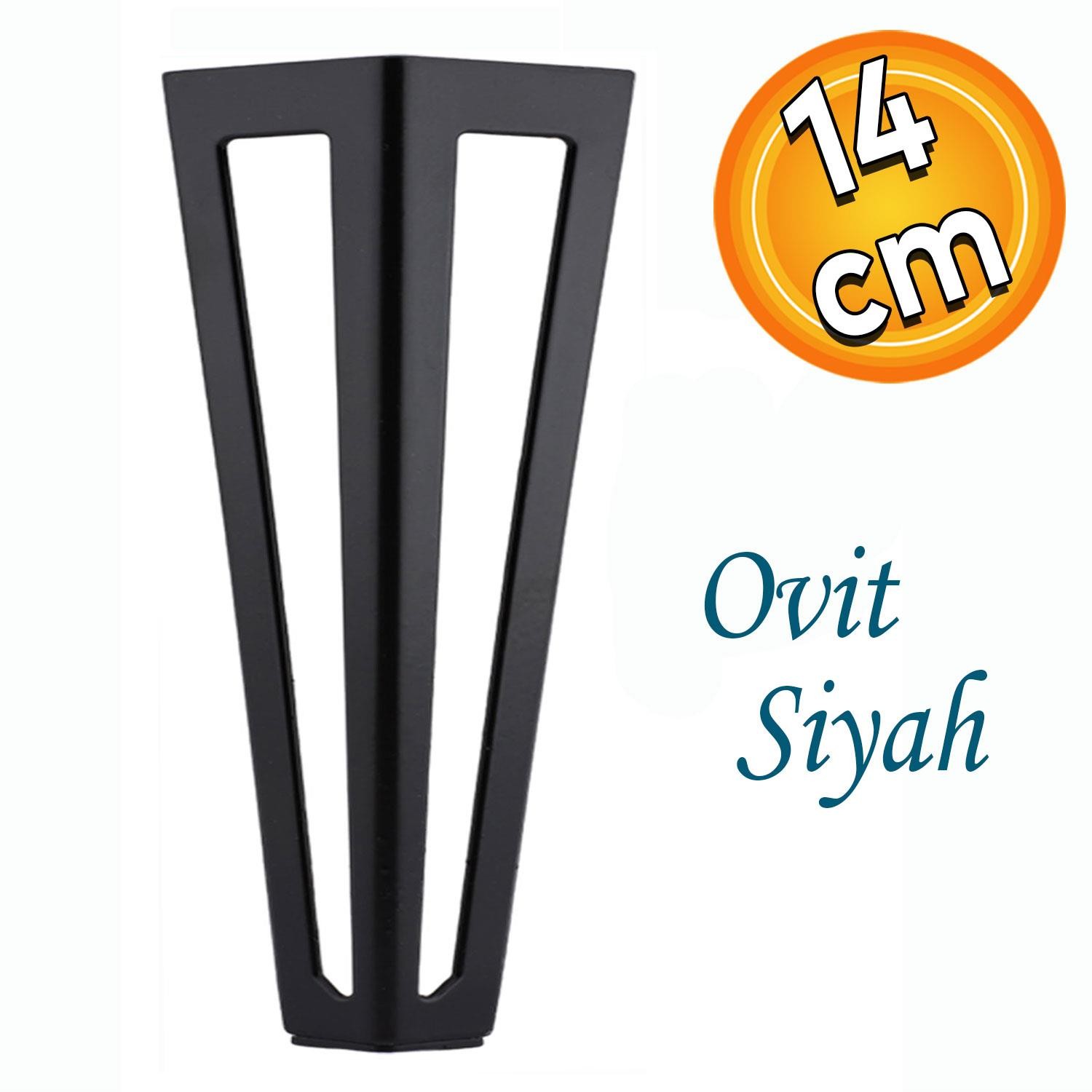 Ovit Koltuk Baza Puf Sehpa Tv Ünite Masa Mobilya Ayağı Ayakları Metal Ayakları 14 Cm Siyah