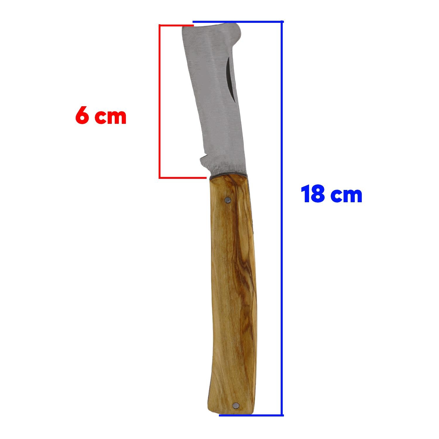 Ahşap Saplı Bıçak Çakı Aşı Bıçağı Profesyonel Çelik Tepeli Uçlu Bağ Ağaç Budama Aşı Çakısı 180 mm 