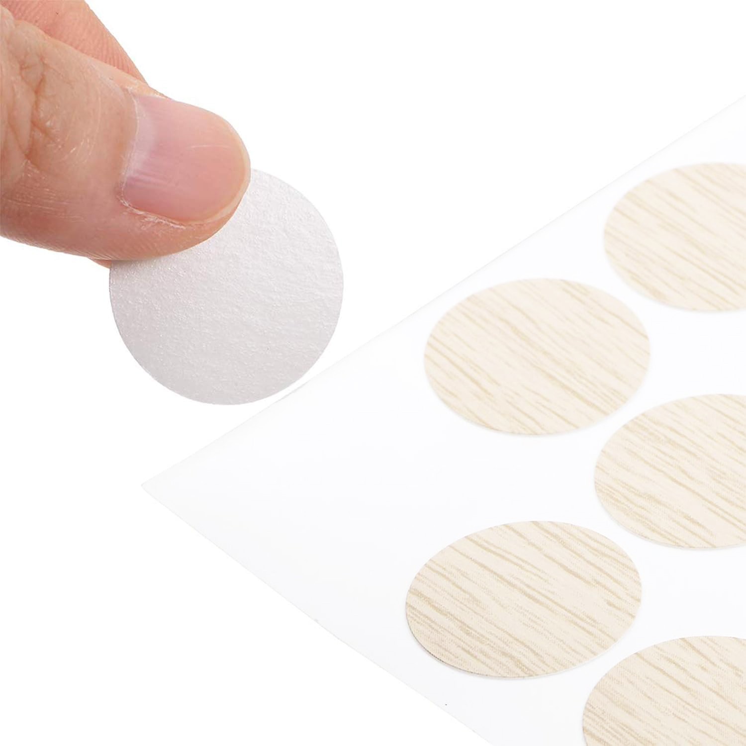 Yapışkanlı Vida Tapası Tıpası 1.8 cm (64 Adet) Süt Meşe Rengi Mobilya Delik Deliği Kapatıcı