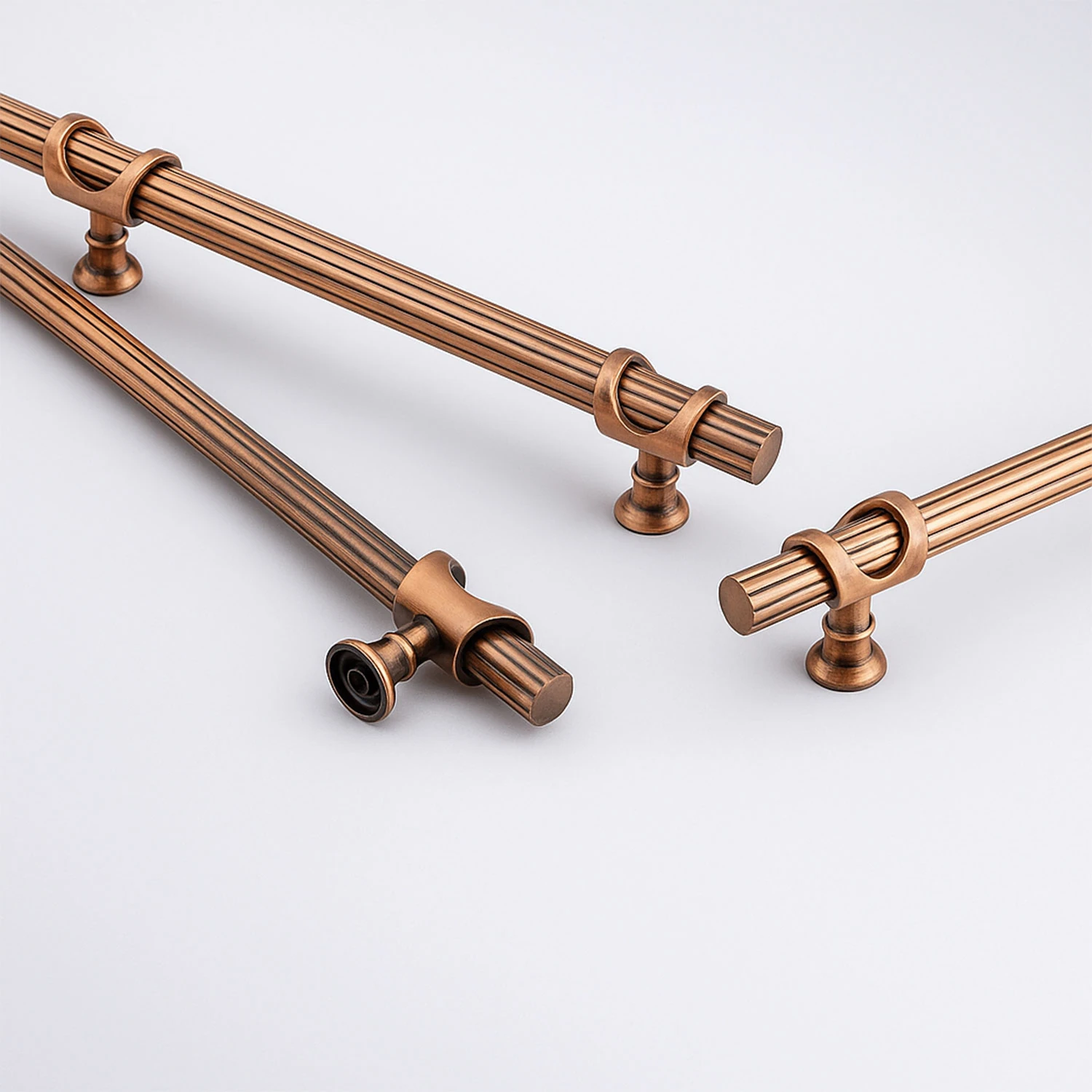 Arsin Çizgili 192 mm Soft Antik Bakır Metal Mobilya Çekmece Dolap Kapak Kulpu Dayanıklı Kulpları