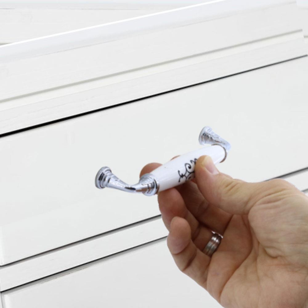 Sude Mobilya Çekmece Mutfak Dolap Dolabı Kapak Kulpu Kulbu (96 MM-9.6 CM) Polimer Krom Renk Kulpları