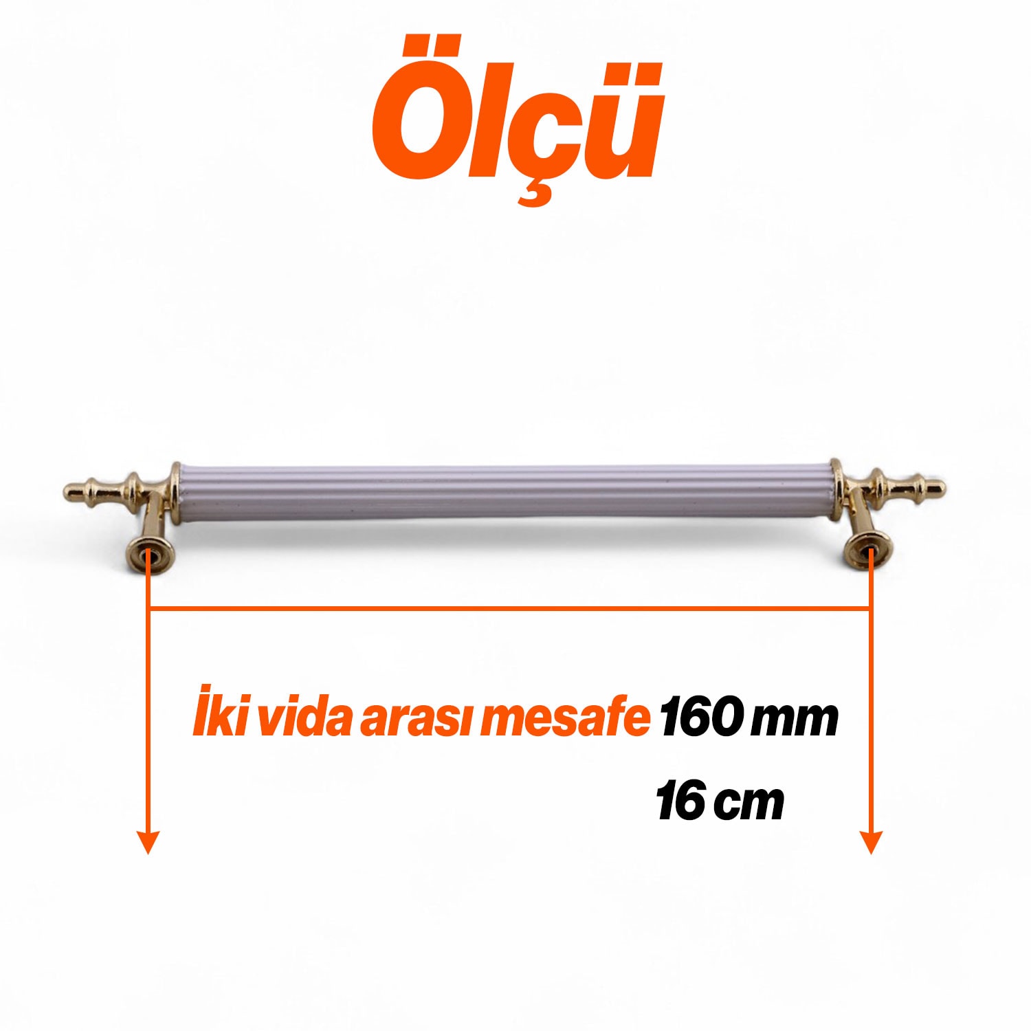 Yıldız Gold Altın 160 mm 16 cm Metal Mobilya Kulpu Mutfak Çekmece Dolap Dolabı Kapak Kulpları Kulbu