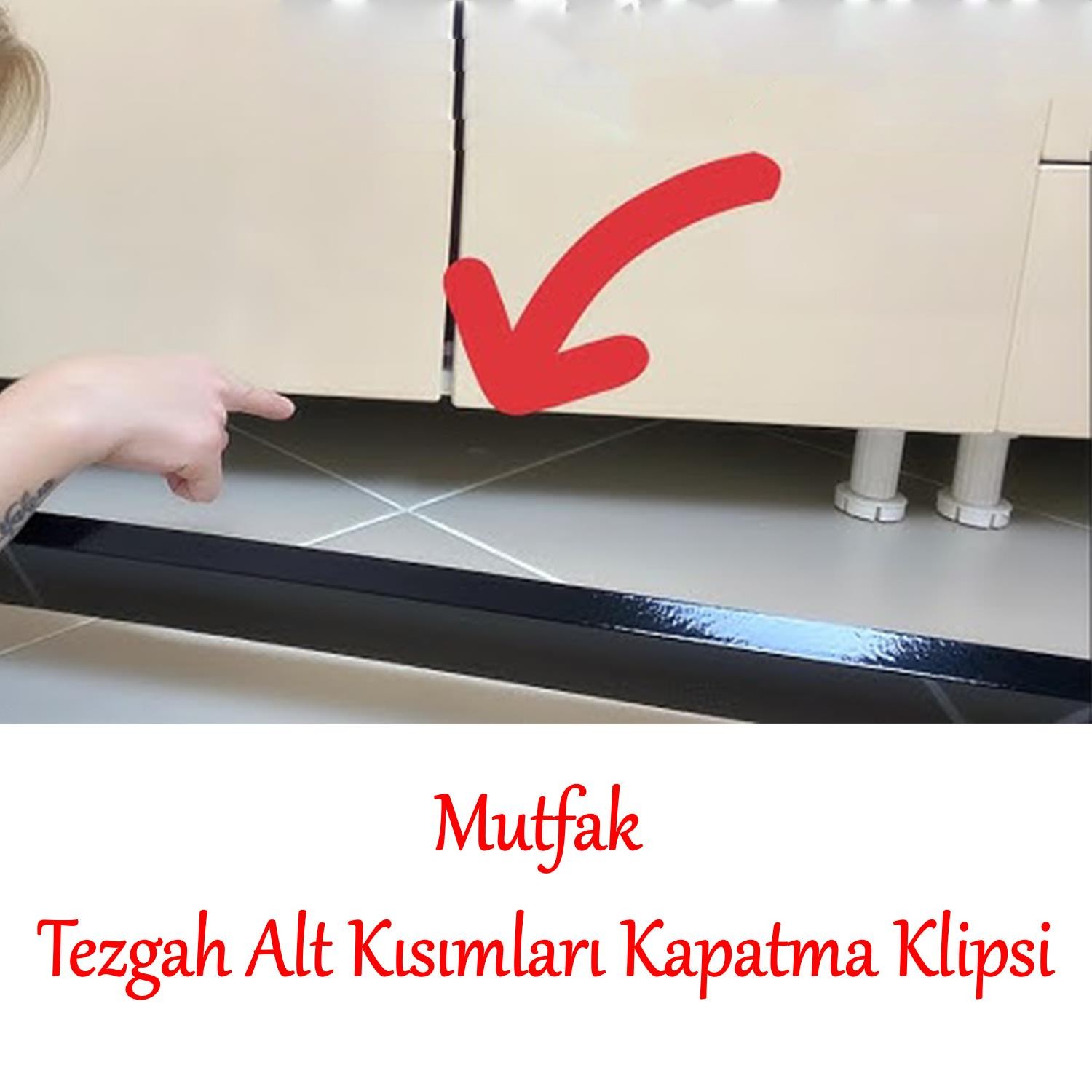 Alüminyum Baza Klipsi Mutfak Dolap Tezgah Alt Kısım Kapatma Klips Mobilya Ayak Tutucu Toka 6 Adet