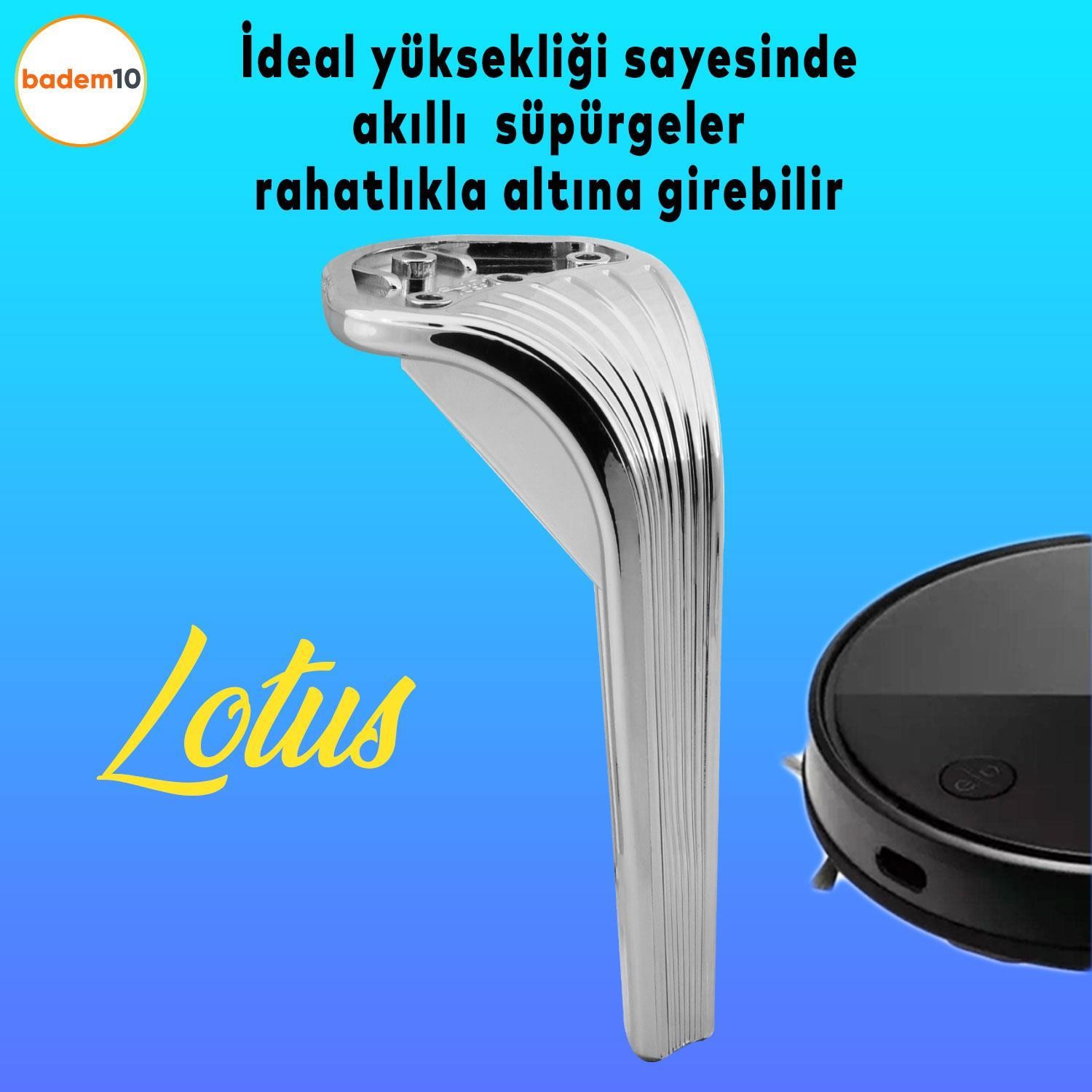 Lotus 6'lı Set Mobilya TV Ünitesi Çekyat Koltuk Kanepe Destek Ayağı 19 cm Krom Ayak M8 Civatalı
