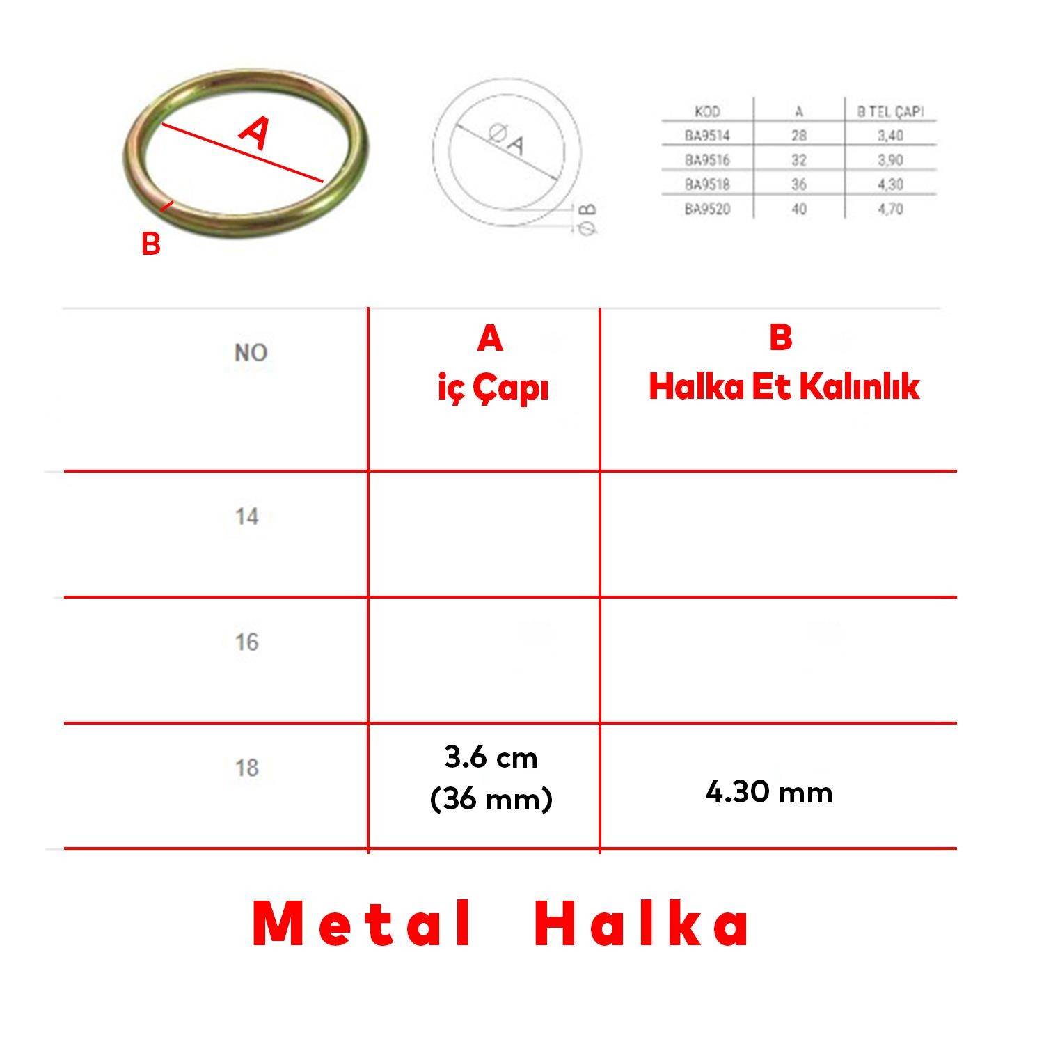 Metal Halka Sarı Renk No:18 Duvar Makrome Anahtarlık Süs Eşya Hobi Malzeme Karabina Aksesuar