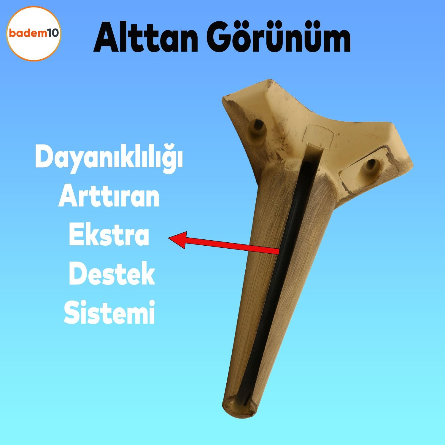 Aspen Lüks Mobilya Kanepe Koltuk Tv Ünitesi Konsol Yükseltici Ayağı Ayakları 24 Cm Açık Kahverengi