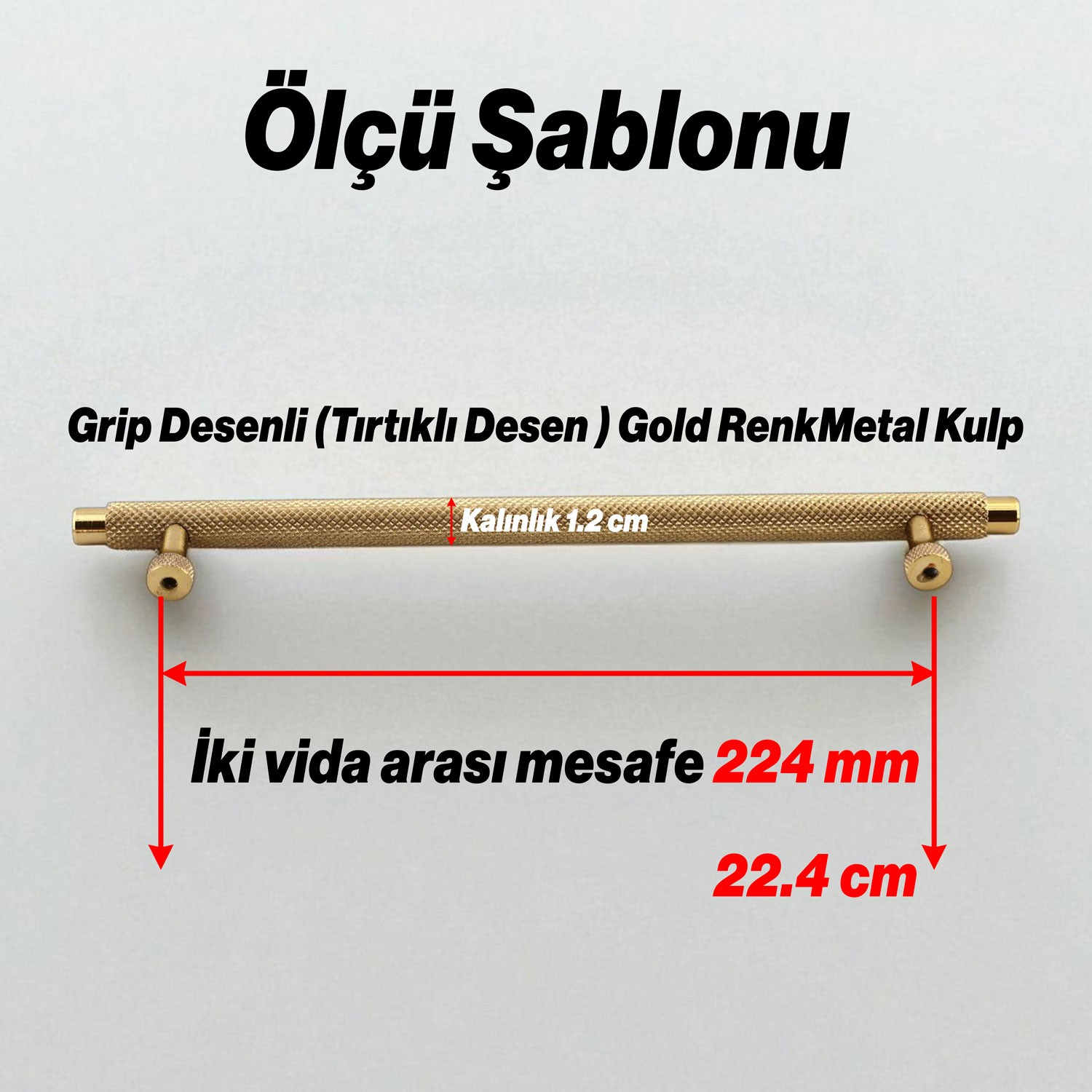 Martin Gold Metal Kulp 224 mm Mobilya Çekmece Mutfak Dolabı Dolap Modern Kapak Kulpları Grip Desen