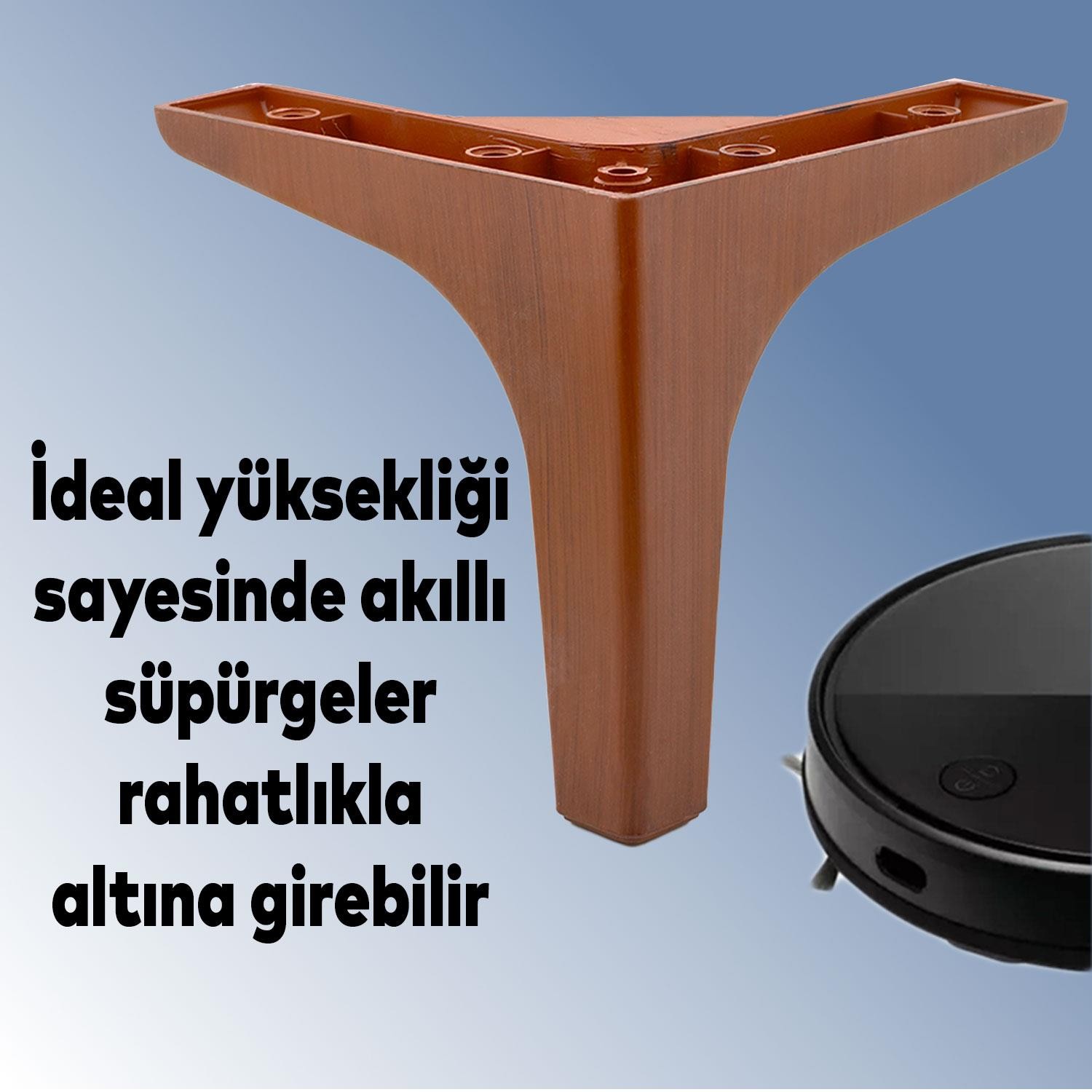 Sedef Lüks Mobilya Kanepe Sehpa Tv Ünitesi Koltuk Ayağı 14 Cm Ahşap Desenli Kahverengi Baza Ayakları