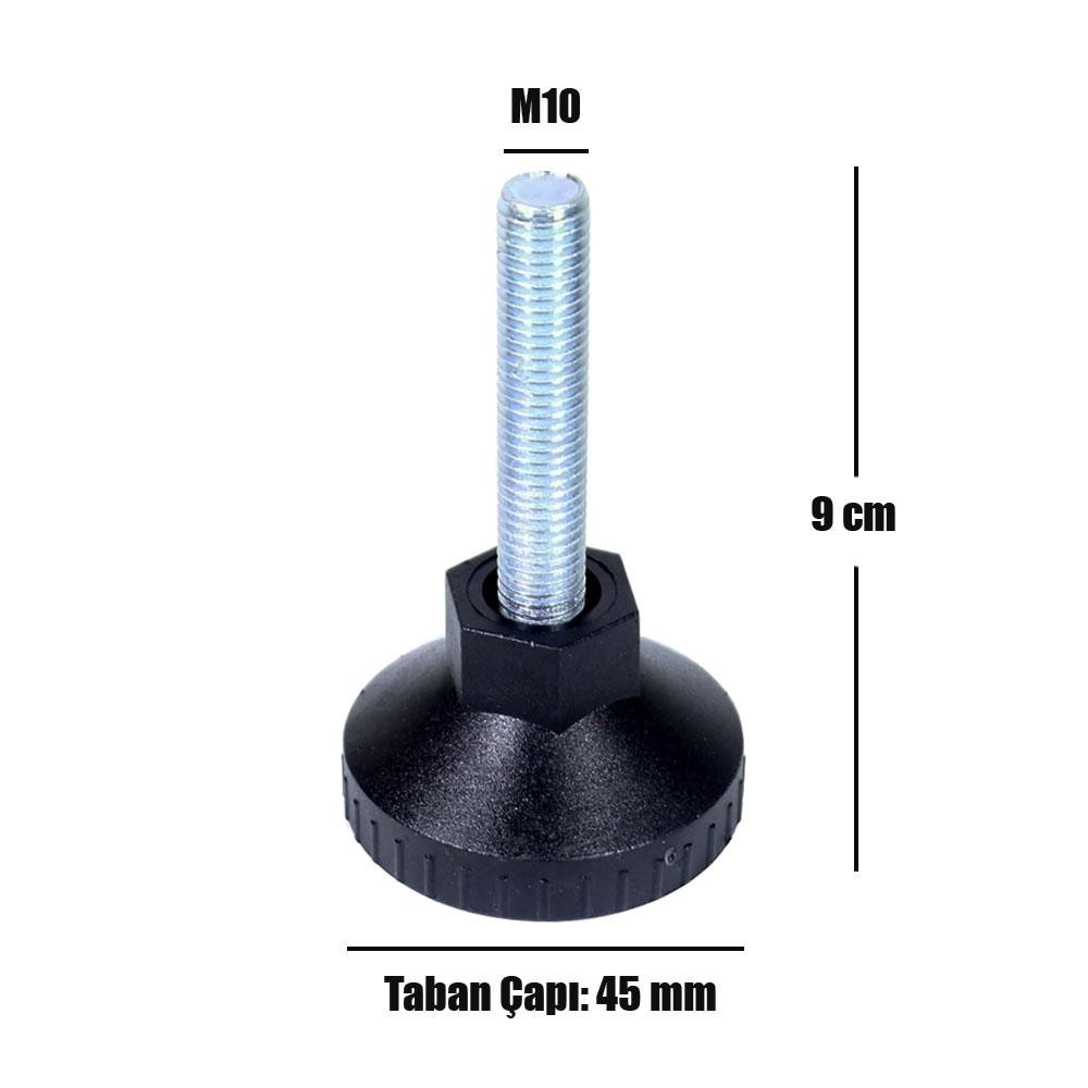Emes Pingo Rotil Ayak M10 45 mm Siyah Profil Ayağı 9 cm