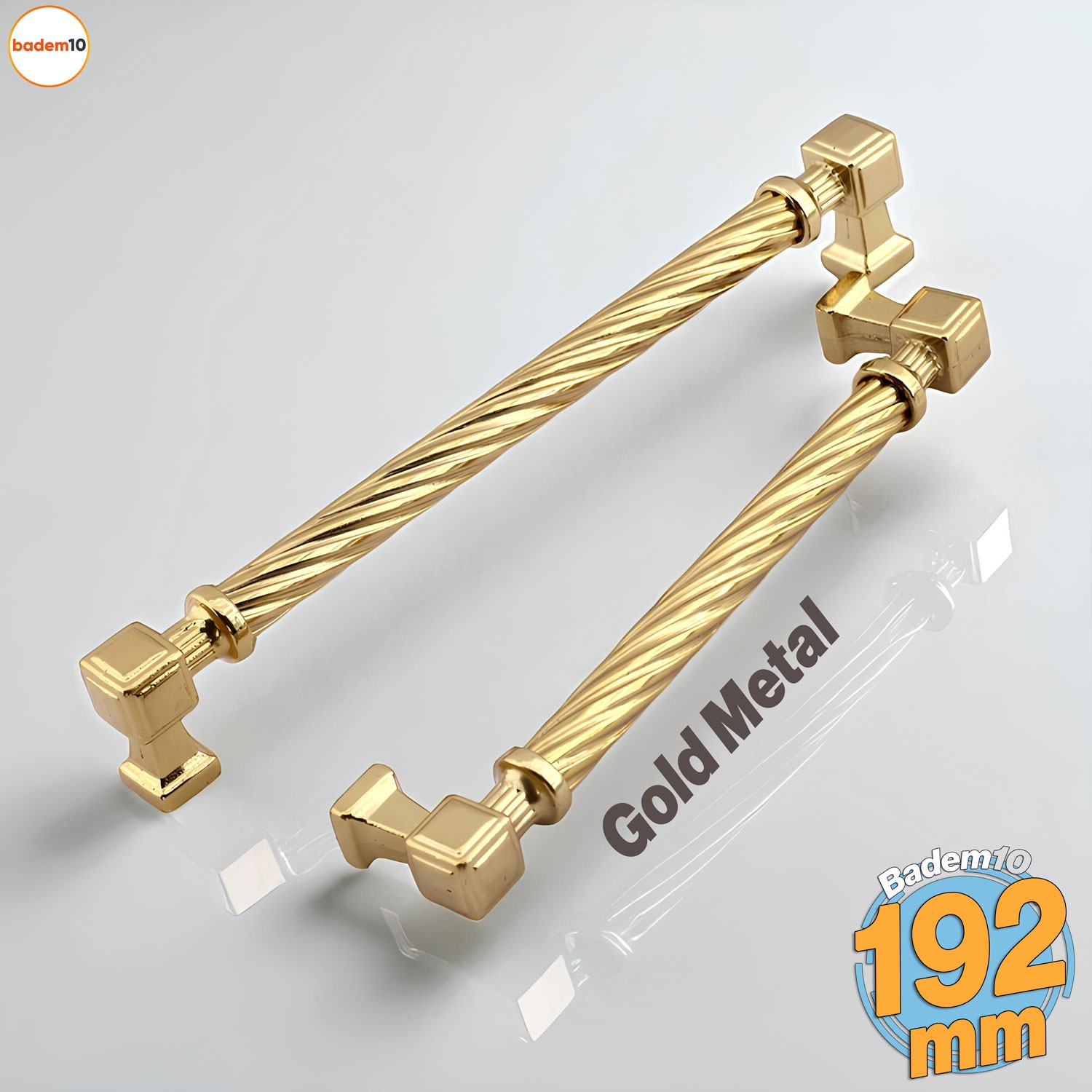 Burma Gold Altın Metal Kulp 192 mm Mobilya Çekmece Mutfak Dolabı Dolap Modern Kapak Kulbu Kulpları