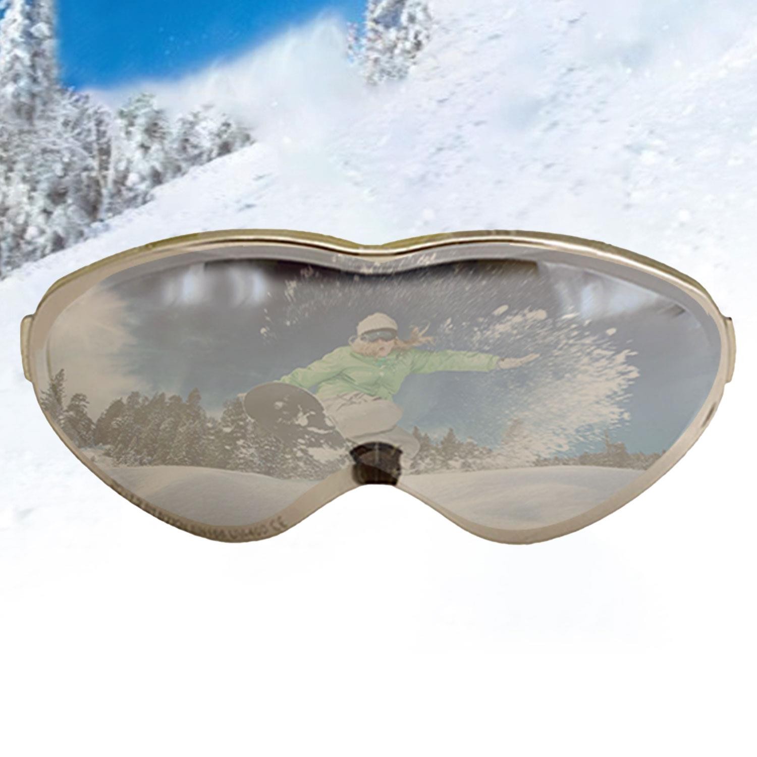 Bellasimo Çerçevesiz Kayak Gözlüğü Camı Lens Değiştirebilir Cam Antifog Güneş Kar Gözlük Camı Gümüş