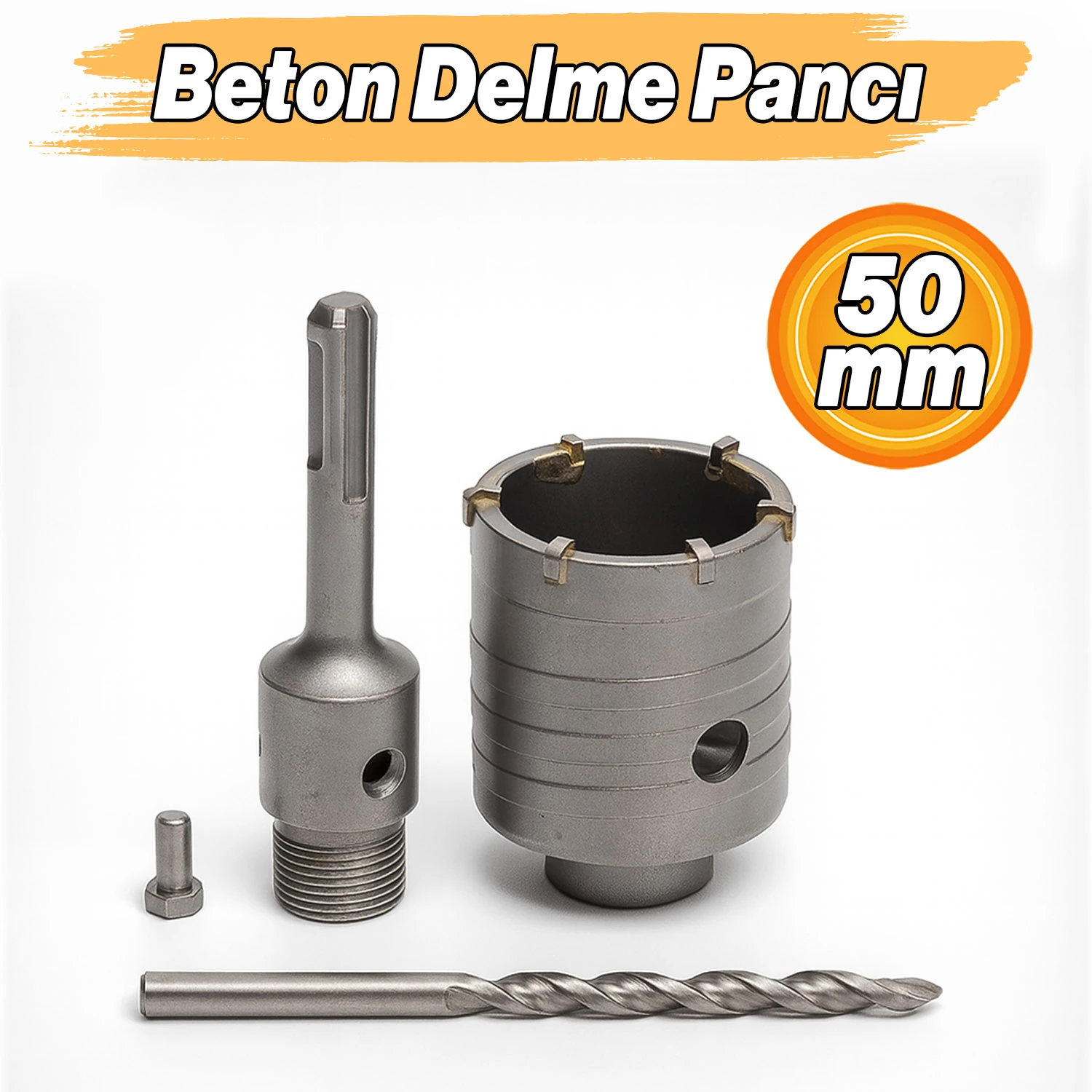 Elmas Beton Delme Pançı 50MM SDS Profesyonel İnşaat Usta Tipi Dayanıklı Hızlı Kesim Delme Aparatı