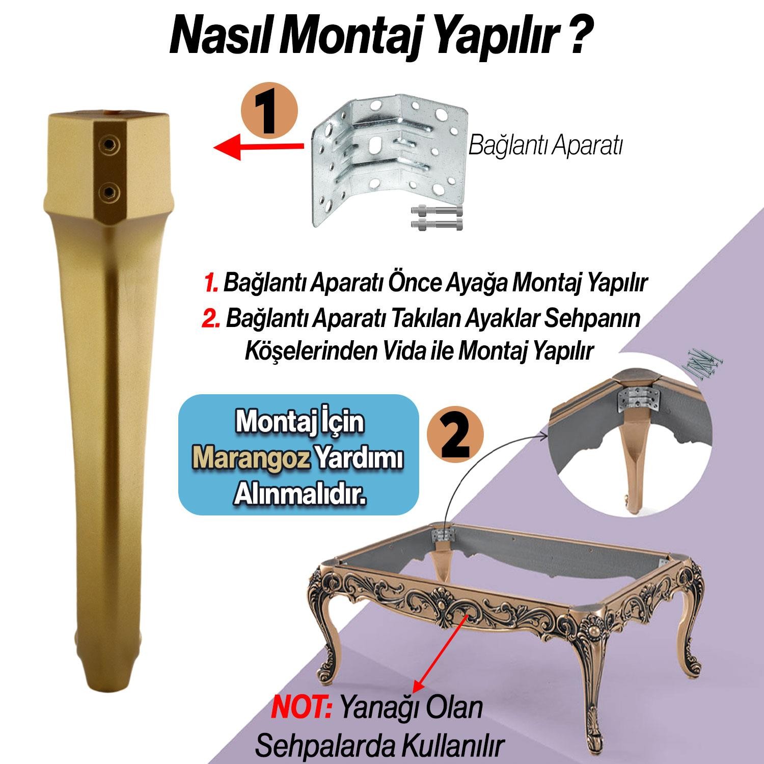 Nehir Plastik Sehpa Ayağı 40 cm Gold Renk Orta Ayak Zigon Sehpa Mobilya Masa Ayakları Altın 1 Adet