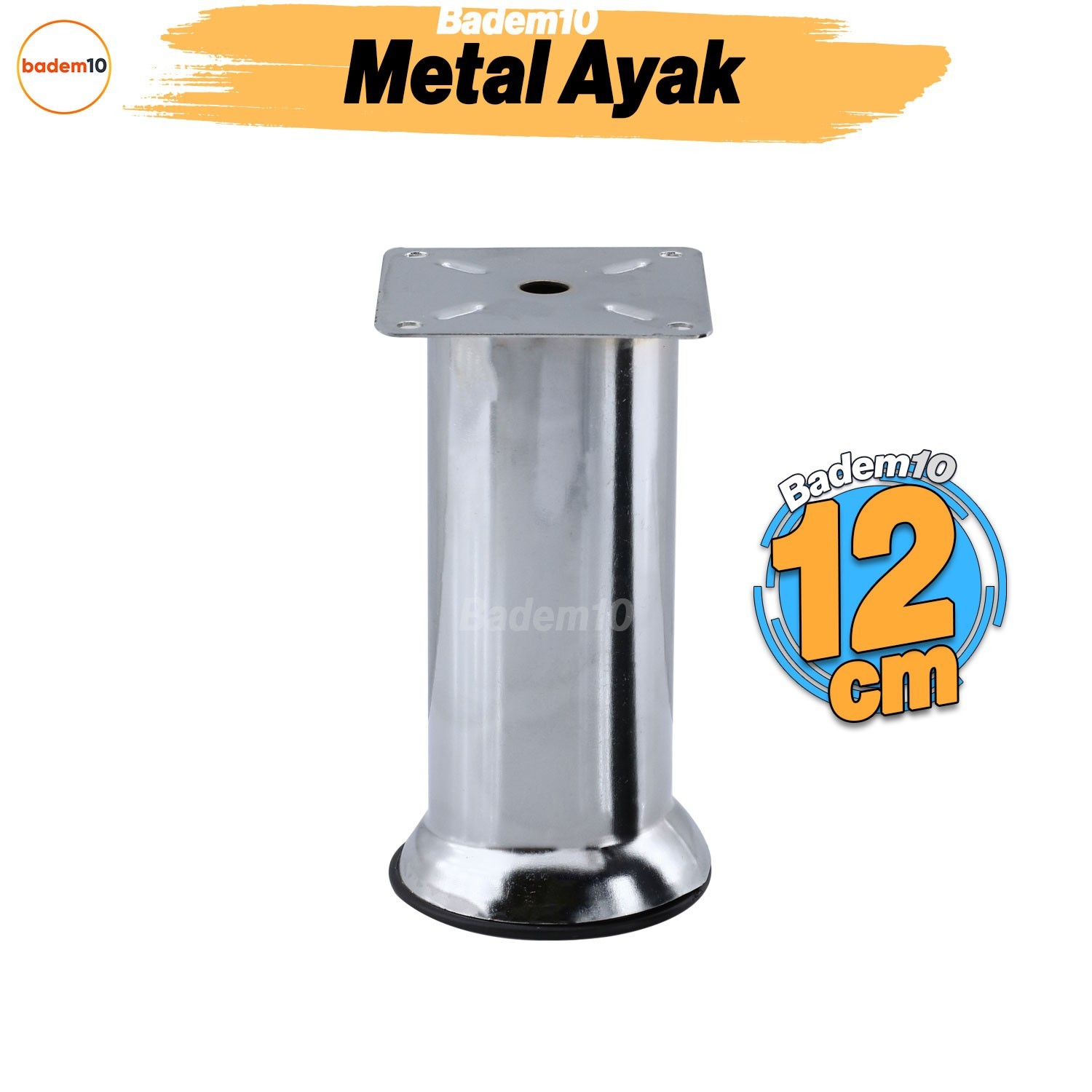 Mobilya Ayak 12 cm Krom Baza Koltuk Kanepe Yatak Çekyat Destek Ayağı Metal Yükseltici Ayakları