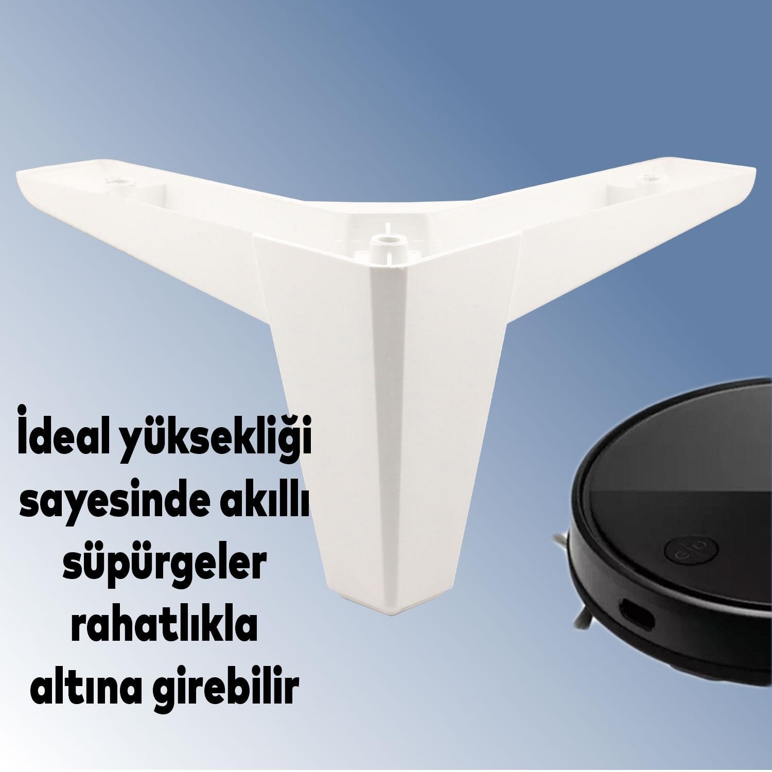 Sedir Lüks Mobilya Kanepe Sehpa TV Ünitesi Koltuk Ayağı 10 cm Beyaz Baza Ayak 4 ADET