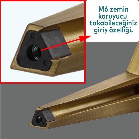 Moderno Mobilya Kanepe Tv Ünitesi Konsol Koltuk Ayağı Sarı Gold Altın Eskitme 18 Cm Ayakları