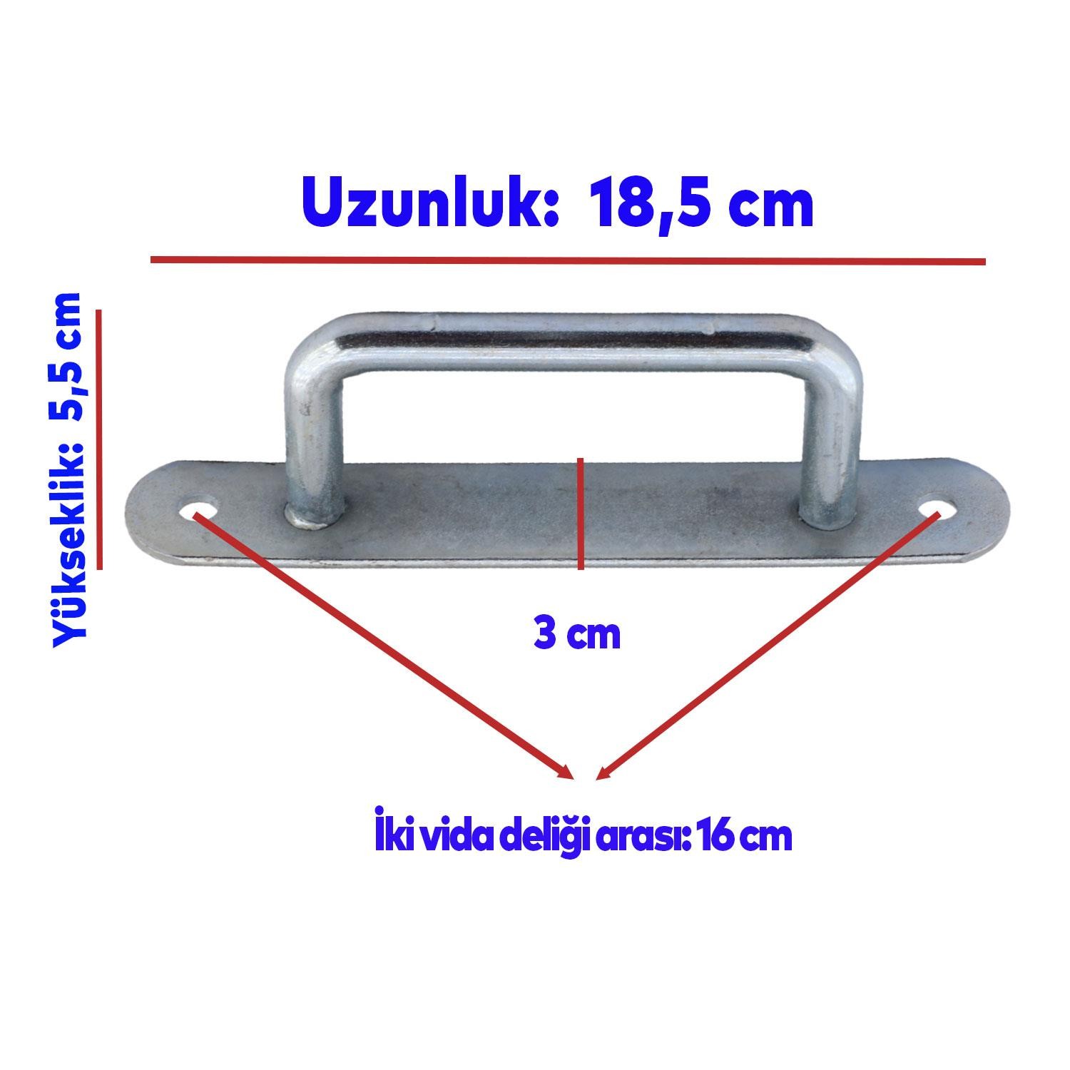 Saclı El Tutamagı Çekme Kolu Kapı Tutma Kulbu 18,5 cm Krom Metal Kulp Kapı Tutamağı