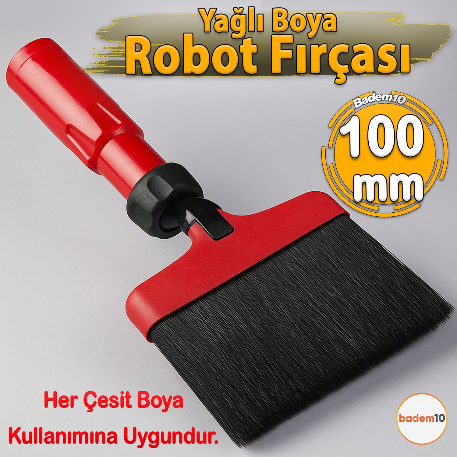 100 mm Ayarlanabilir Açılı Yağlı Robot Boya Boyama Fırçası Dönüşlü Kısa Saplı Dayanıklı Ergonomik
