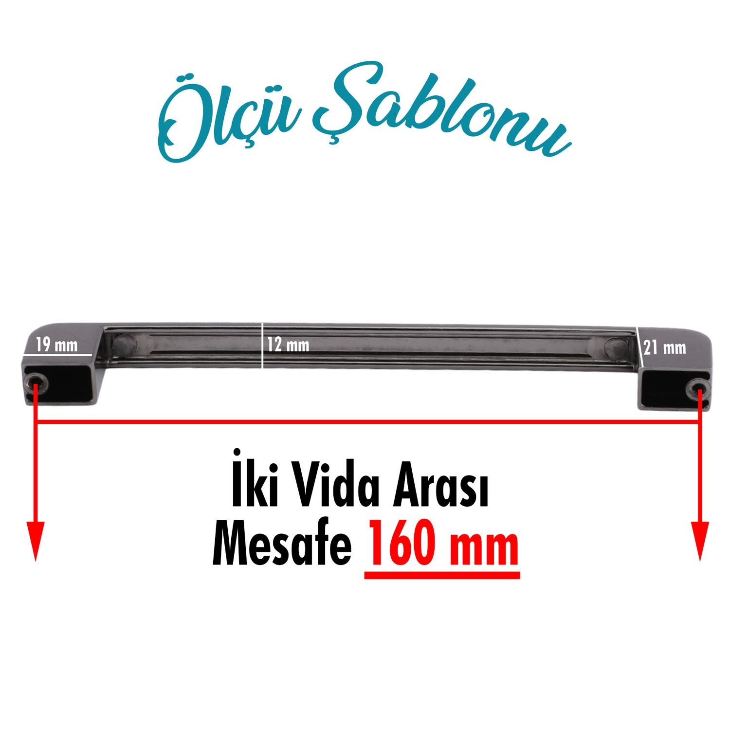 Gölcük Oval Mobilya Mutfak Dolap Çekmece Dolabı Kapak Metal Kulpu Kulbu Kulpları Füme 160 Mm