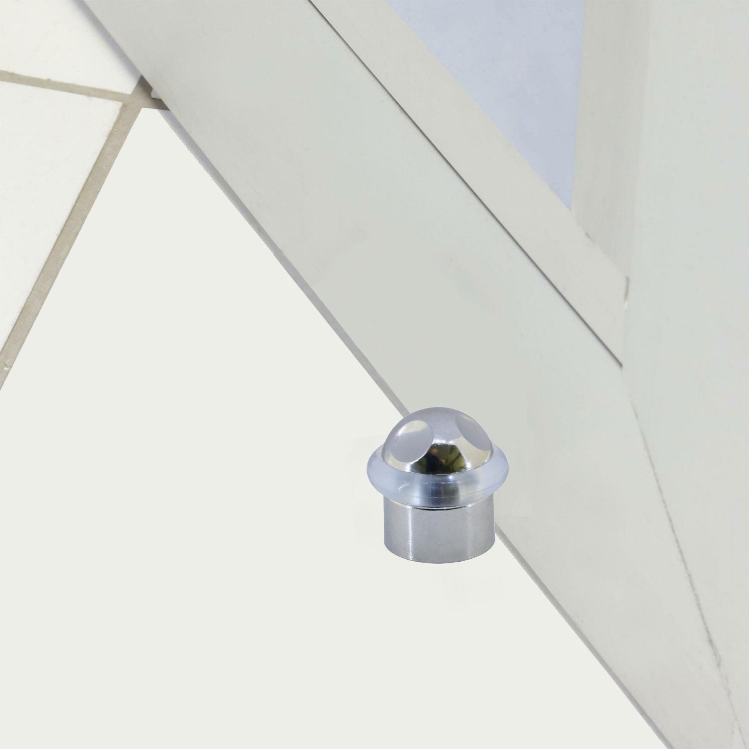 Kapı Stoperi Kapı Durdurucu Tutucu Tamponu Silikonlu Contalı Stopu Vidalı Mat Krom 35 mm