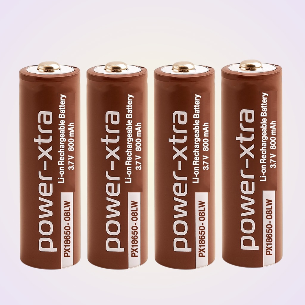 4 Adet 18650-08LW Kahverengi Şarjlı Batarya Pil 3.7V 1200mAh Li-Ion Uzun Ömürlü Şarj Edilir