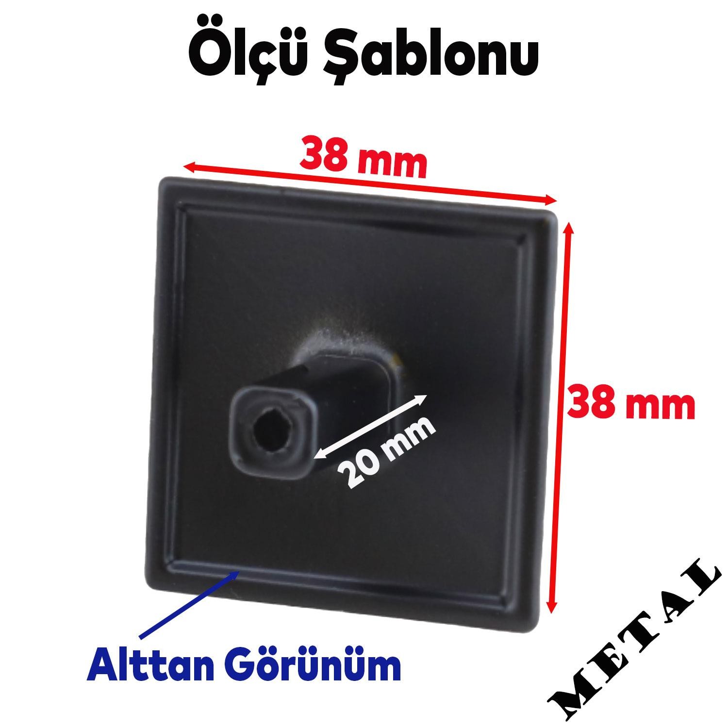 Prizma Düğme Mobilya Mutfak Çekmece Dolap Dolabı Kapak Kulpu Kulpları Kulbu Mat Siyah Metal Kulp