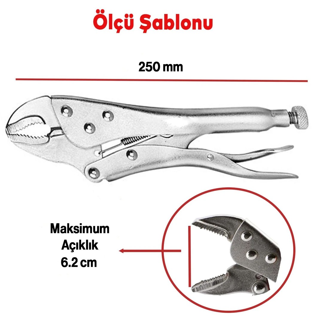 10" İnç 250 mm Eğimli Ayarlı Ayarlanabilir Metal Çelik Pense Çok Amaçlı Pense Mengene Sıkma Sökme El Aleti