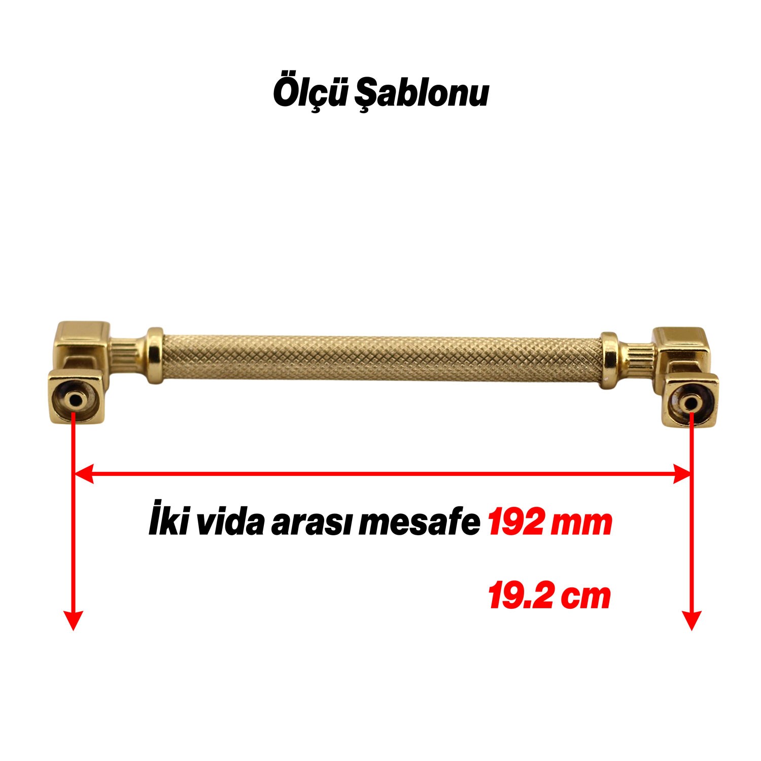 Grip Desenli Gold Altın Metal Kulp 192 mm Mobilya Çekmece Mutfak Dolabı Dolap Modern Kapak Kulpları